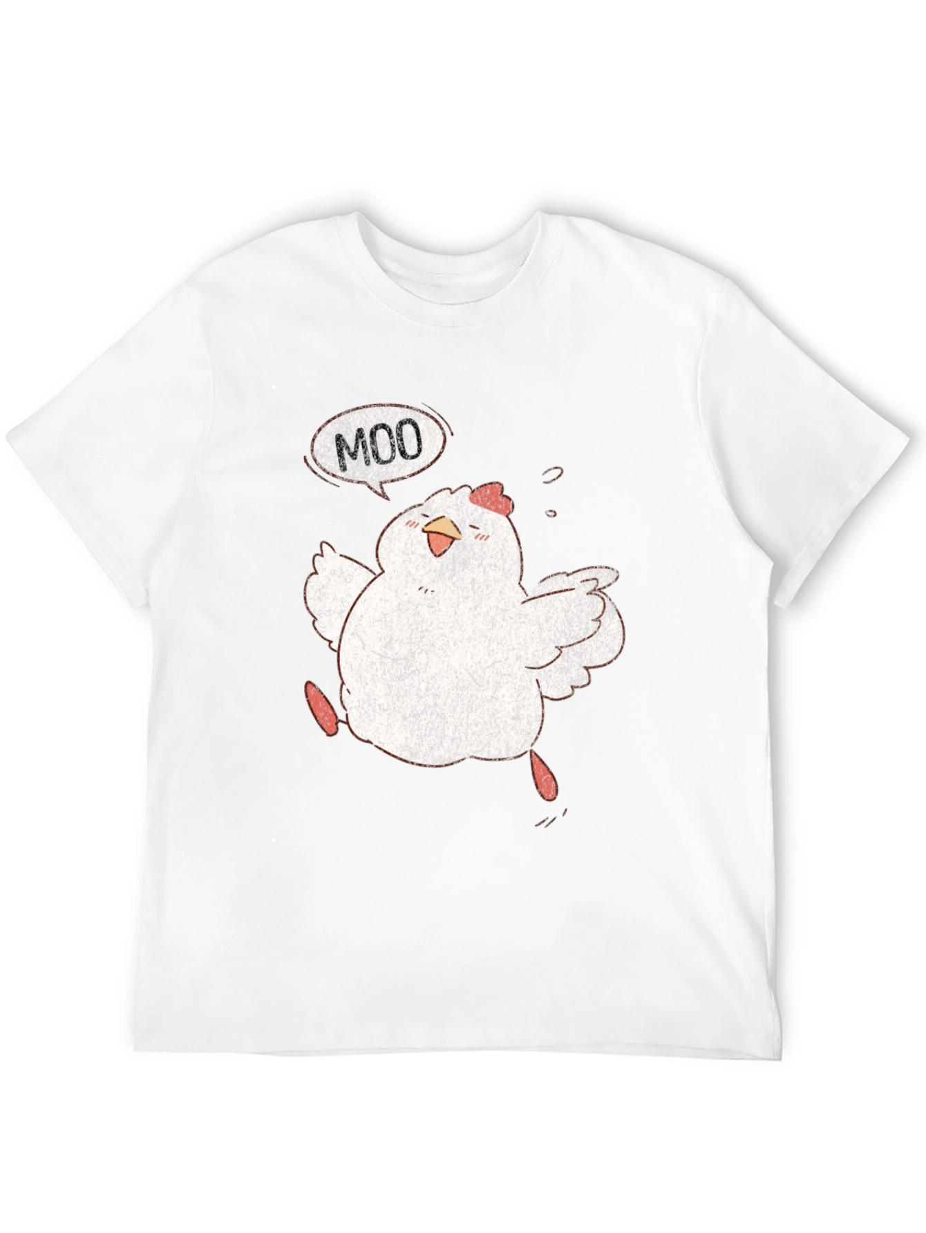 Funny Chicken Moo Graphic T-Shirt