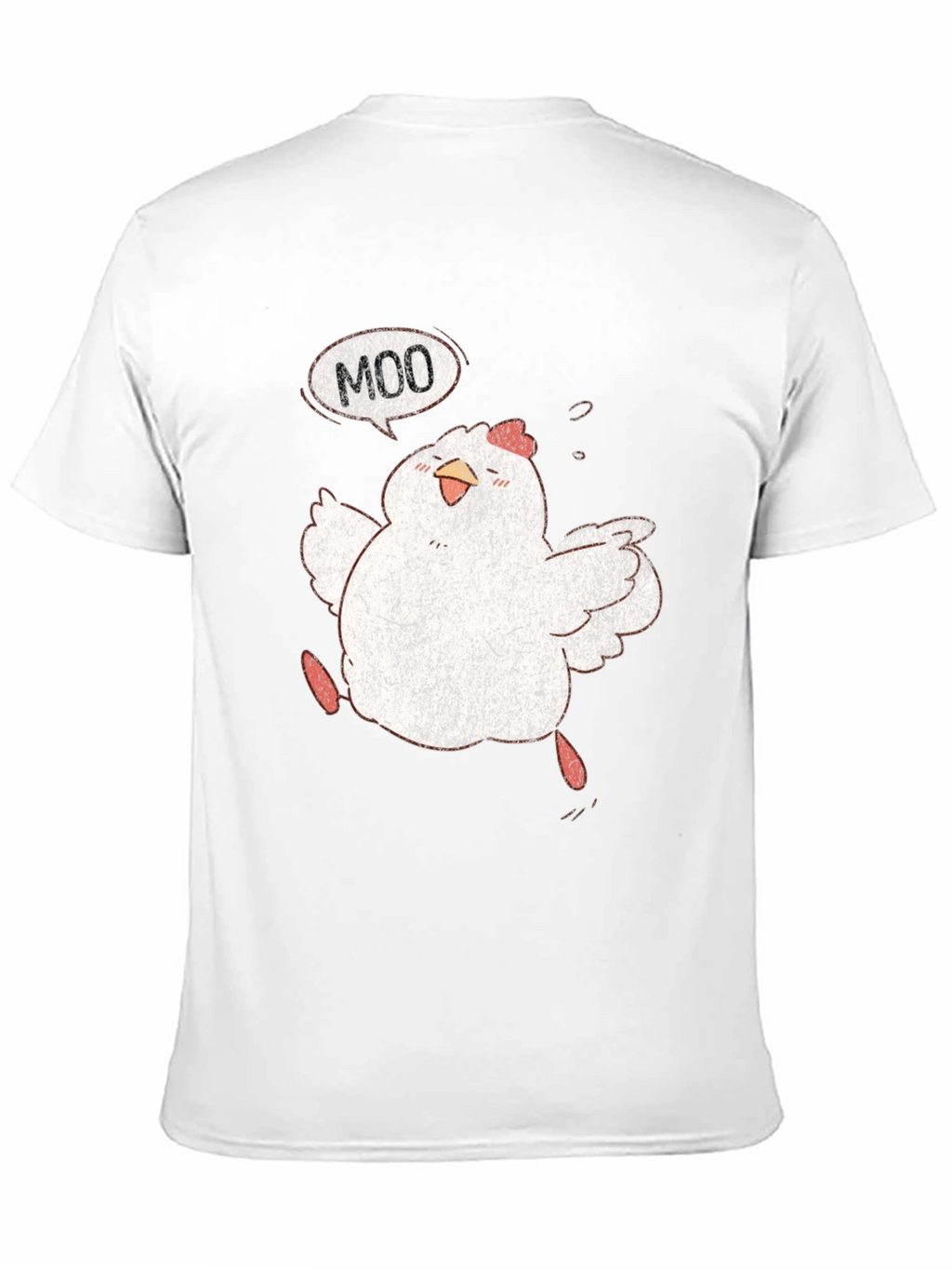 Funny Chicken Moo Graphic T-Shirt