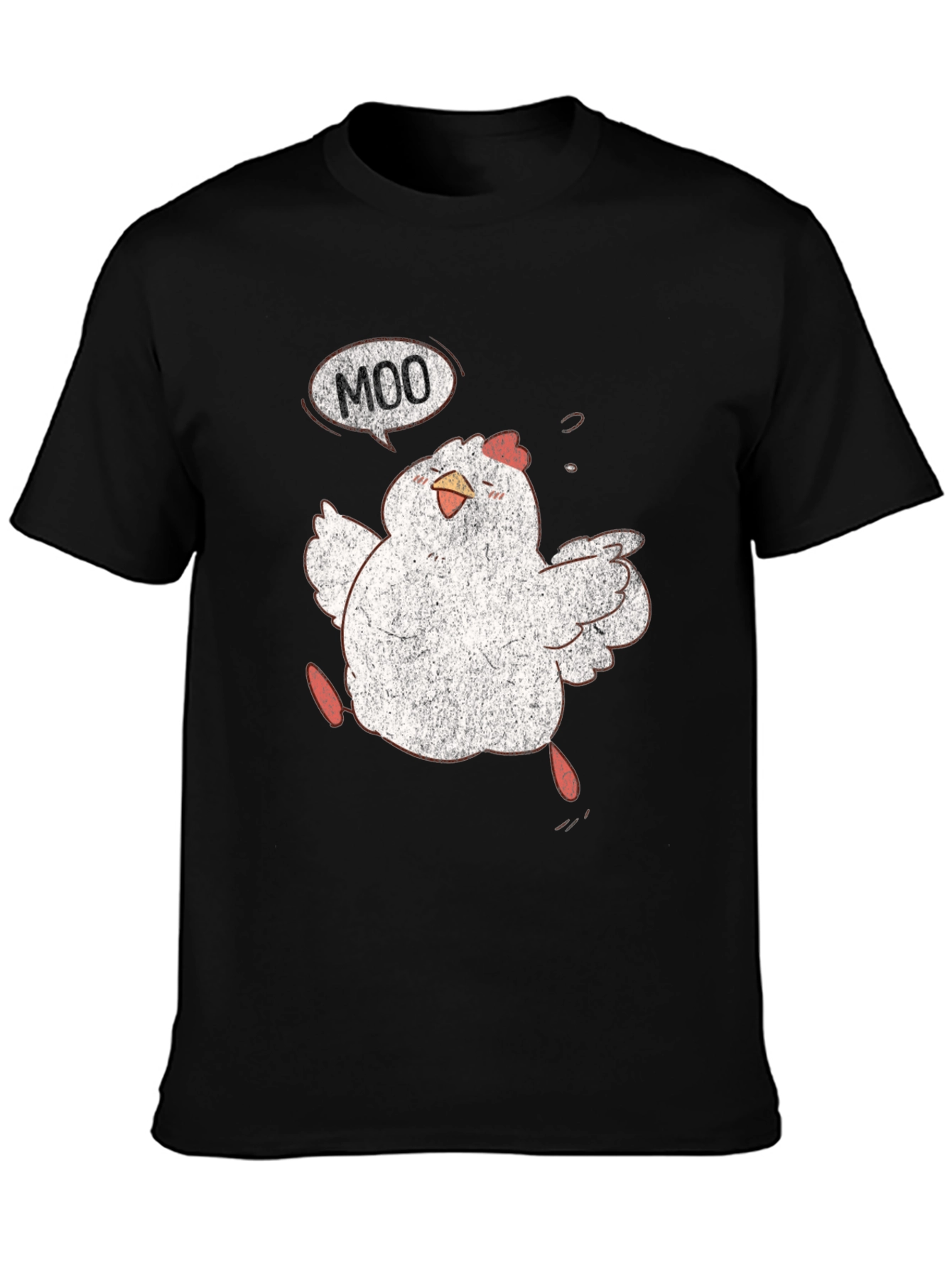 Funny Chicken Moo Graphic T-Shirt