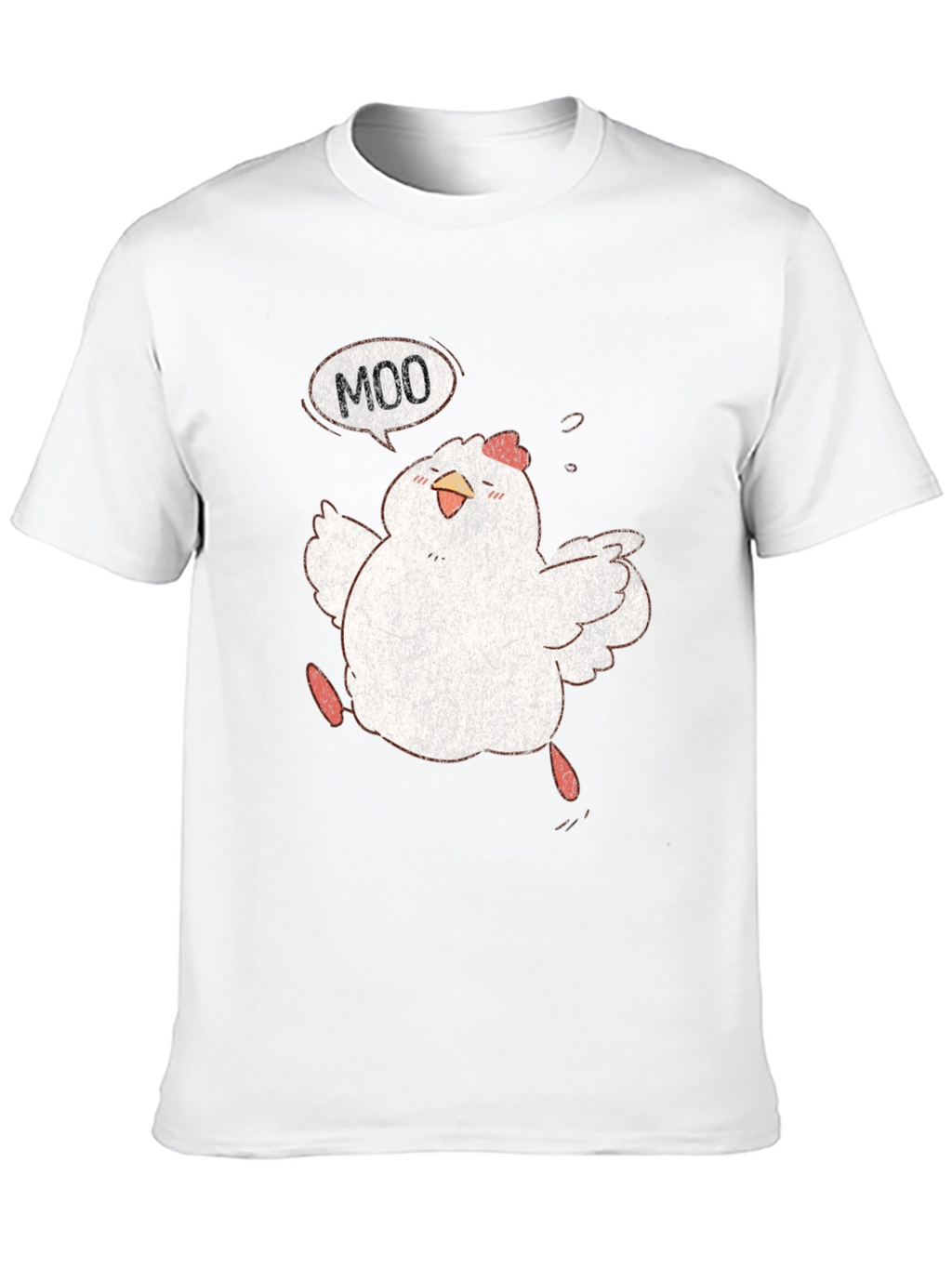 Funny Chicken Moo Graphic T-Shirt