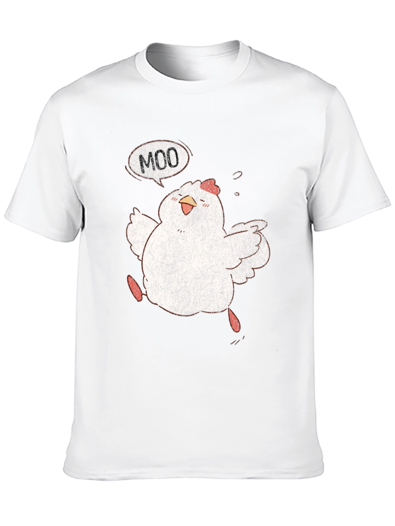 Funny Chicken Moo Graphic T-Shirt
