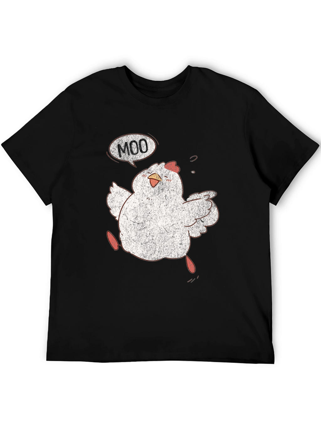 Funny Chicken Moo Graphic T-Shirt