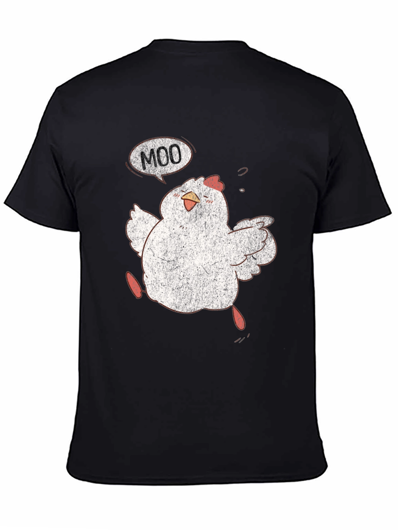 Funny Chicken Moo Graphic T-Shirt