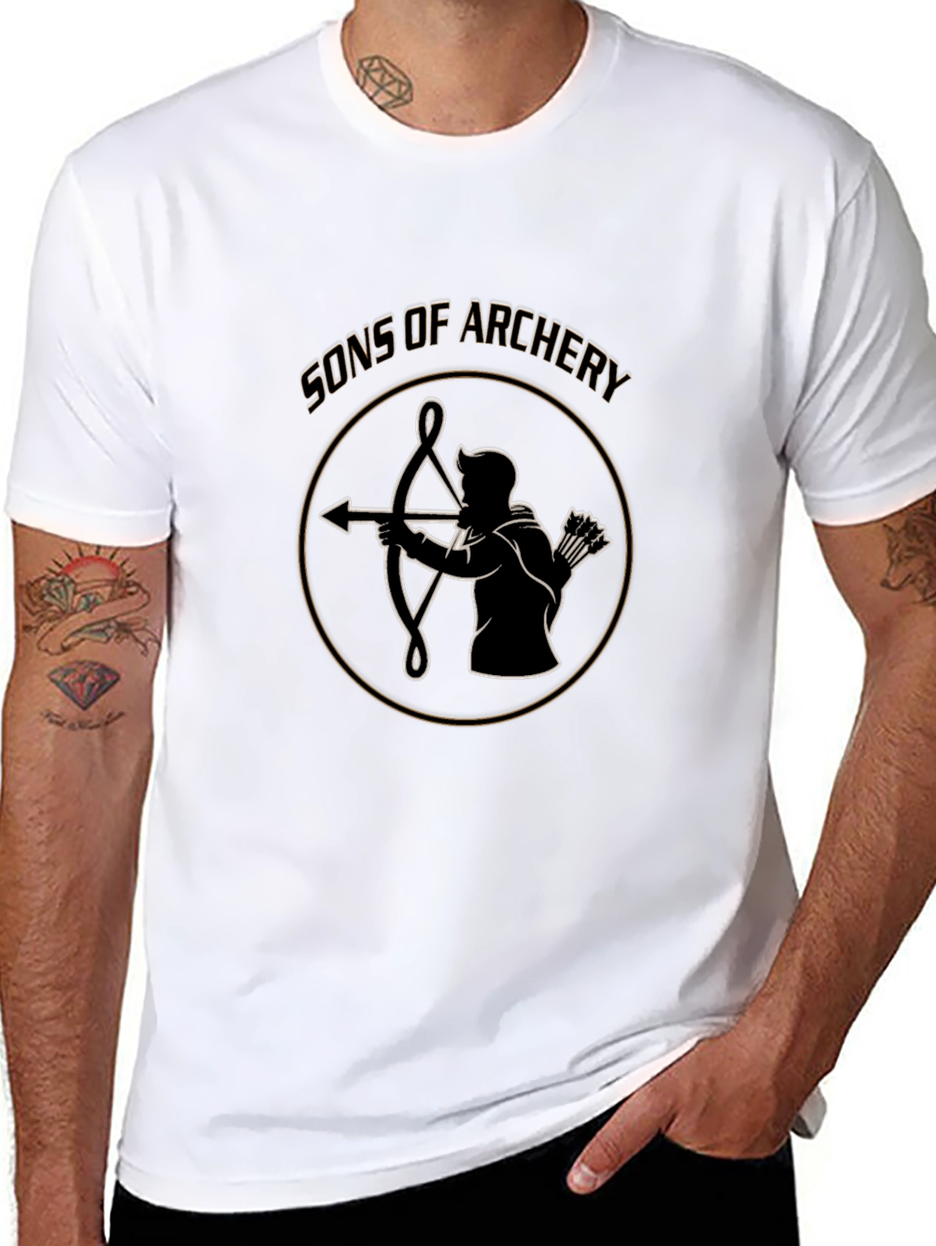 Sons of Archery Graphic Tee - Black Cotton T-Shirt