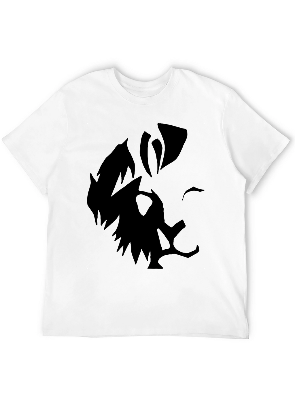 Mens Black Graphic Tee - Abstract Face Design