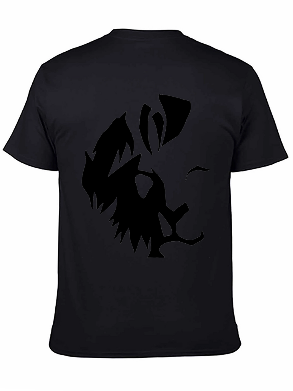 Mens Black Graphic Tee - Abstract Face Design