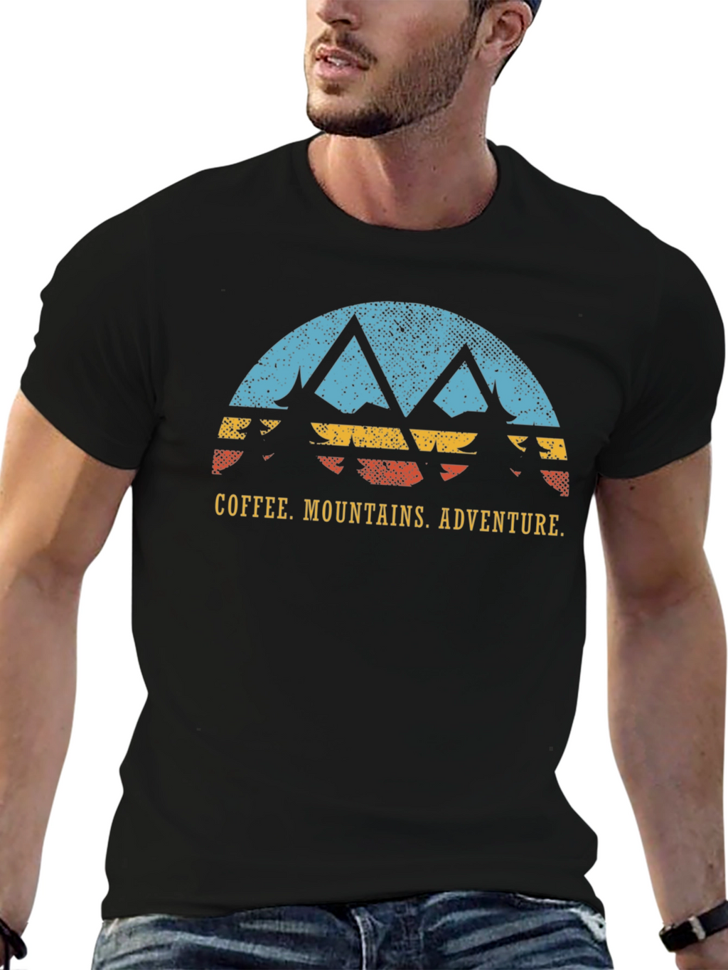Coffee Mountains Adventure Black T-Shirt