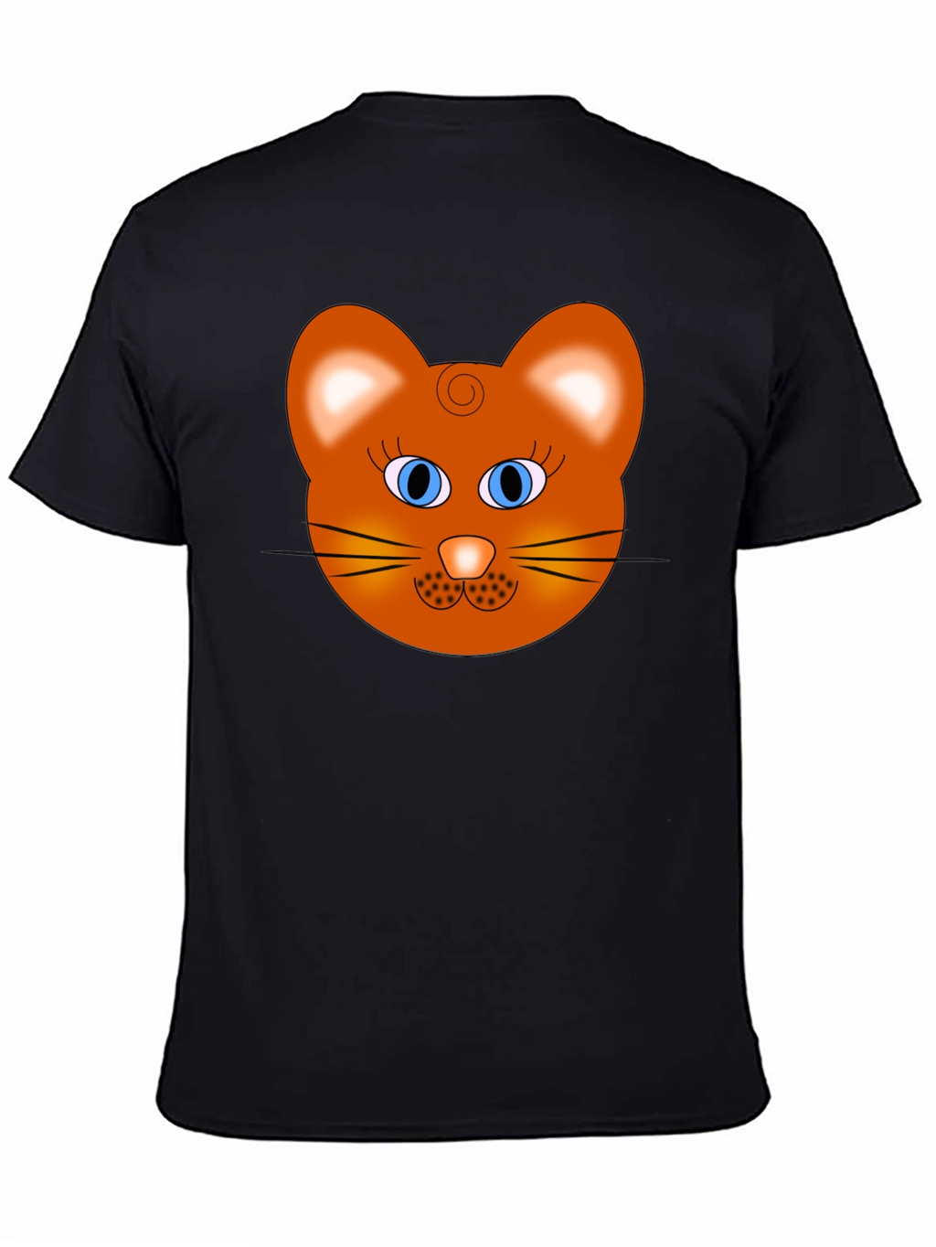 Cartoon Cat Face Graphic T-Shirt