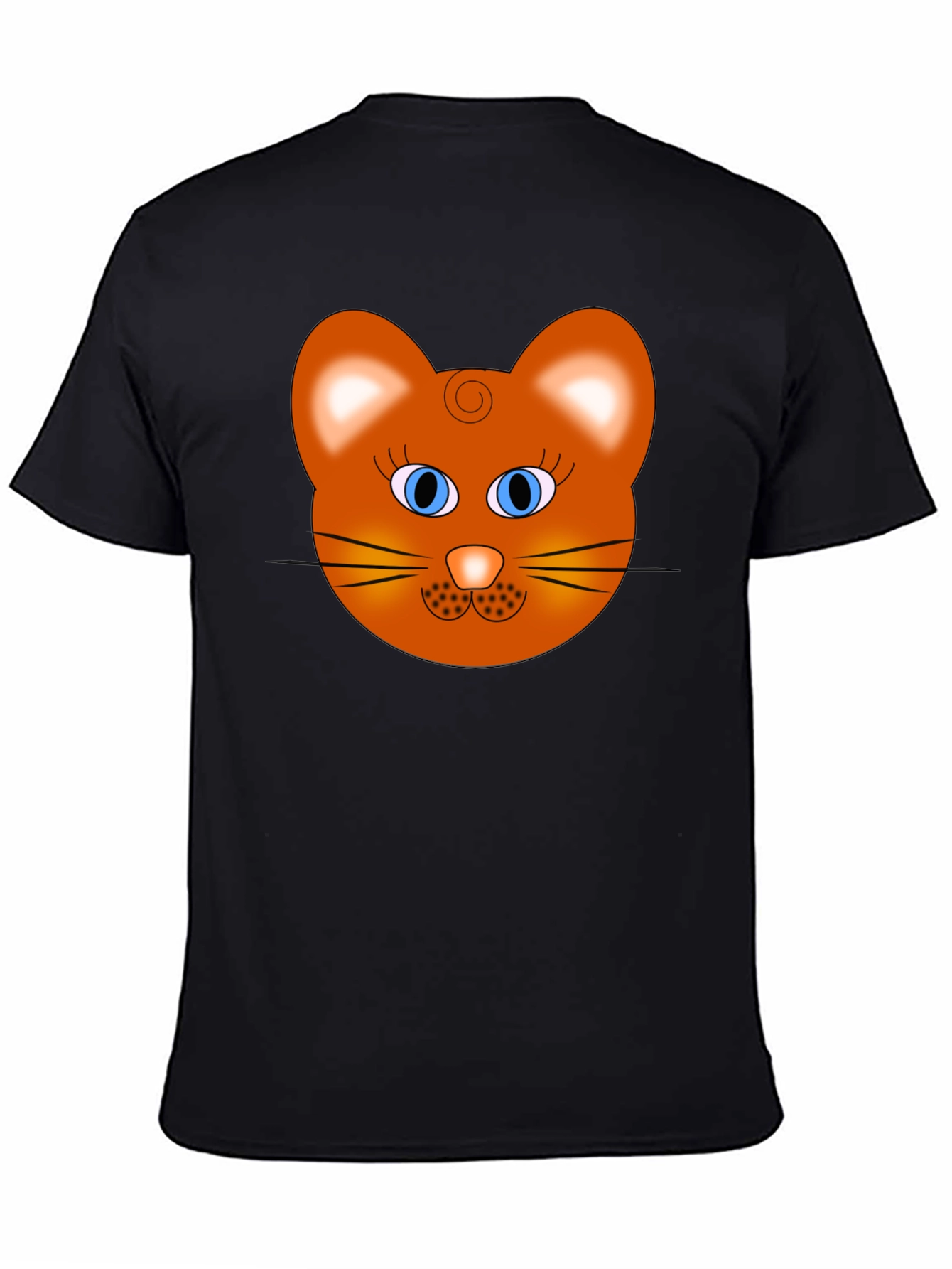 Cartoon Cat Face Graphic T-Shirt