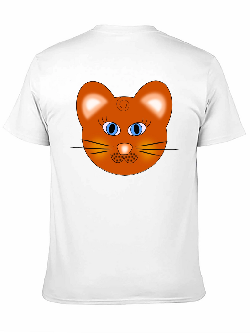 Cartoon Cat Face Graphic T-Shirt