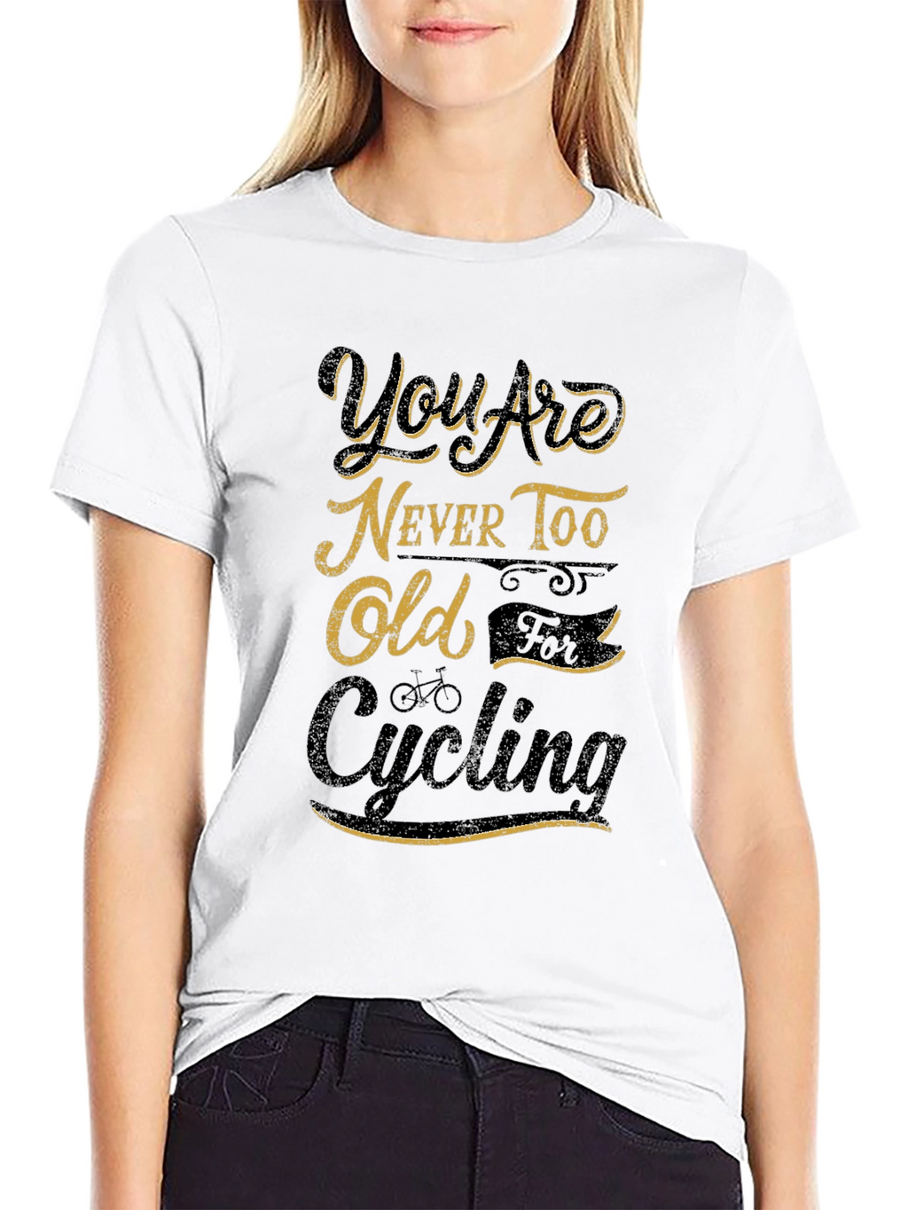 Youre Never Too Old Cycling Black Graphic T-Shirt