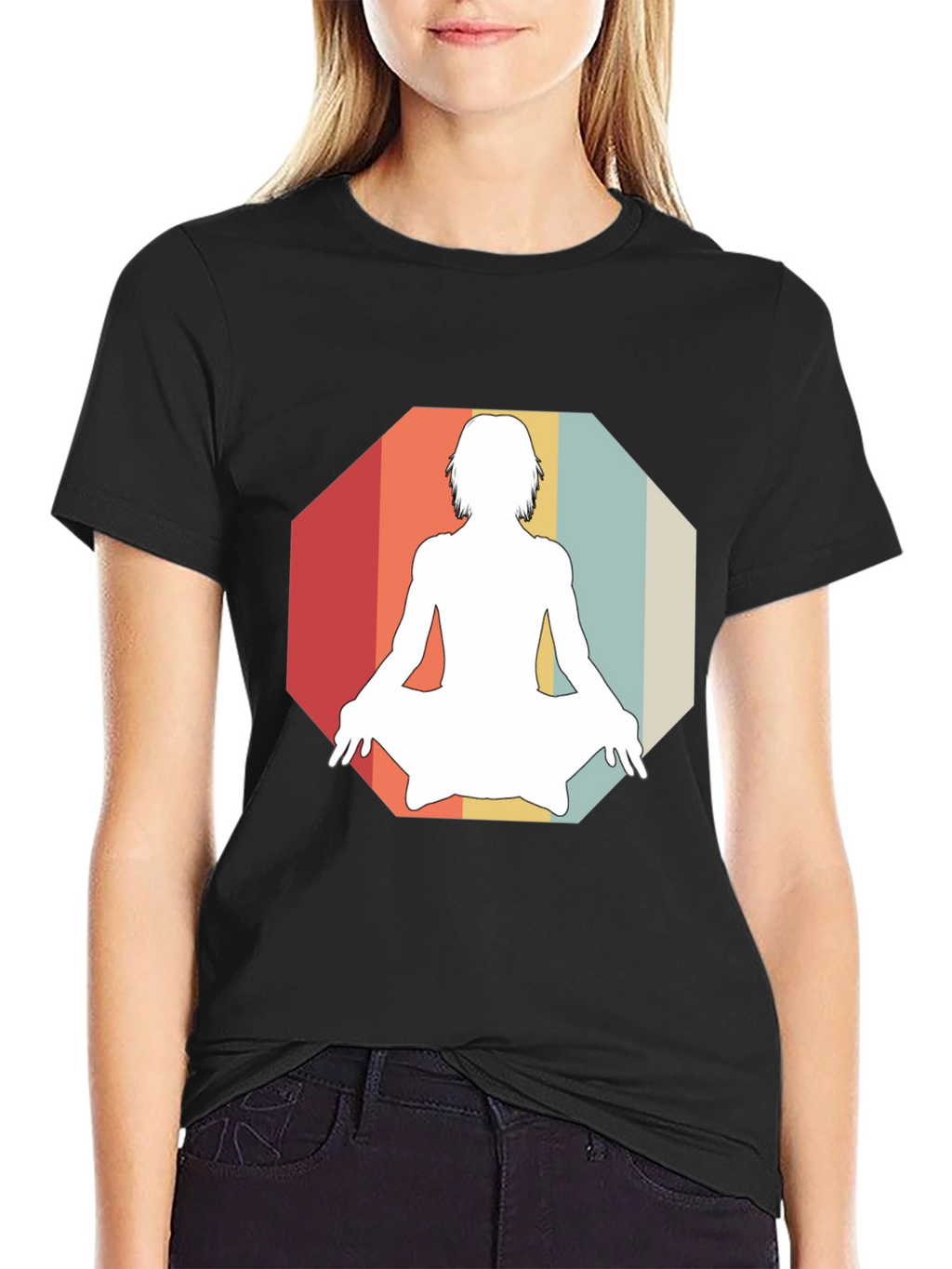 Retro Yoga Silhouette Graphic Tee