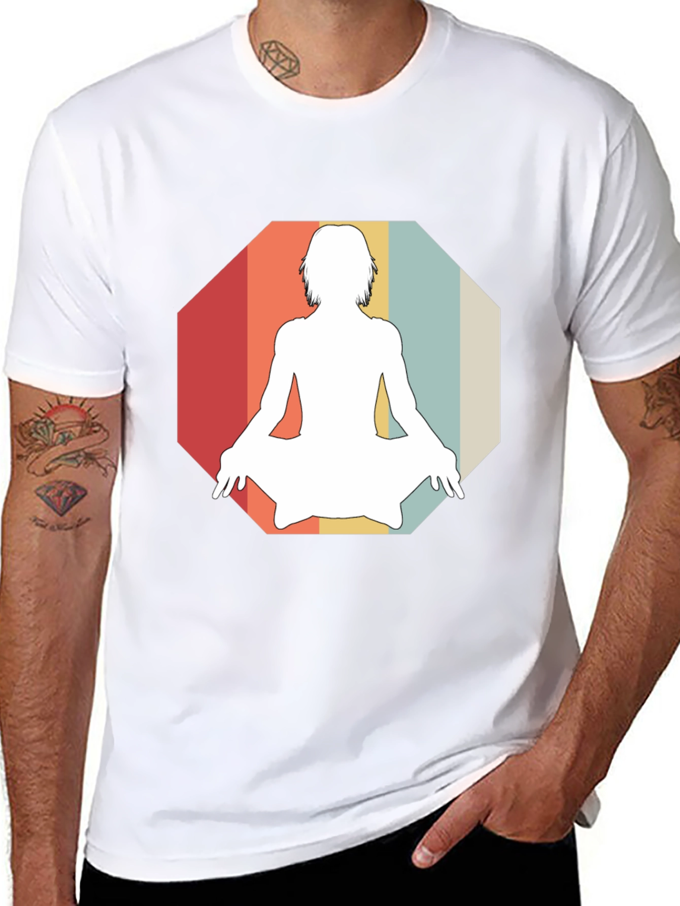 Retro Yoga Silhouette Graphic Tee