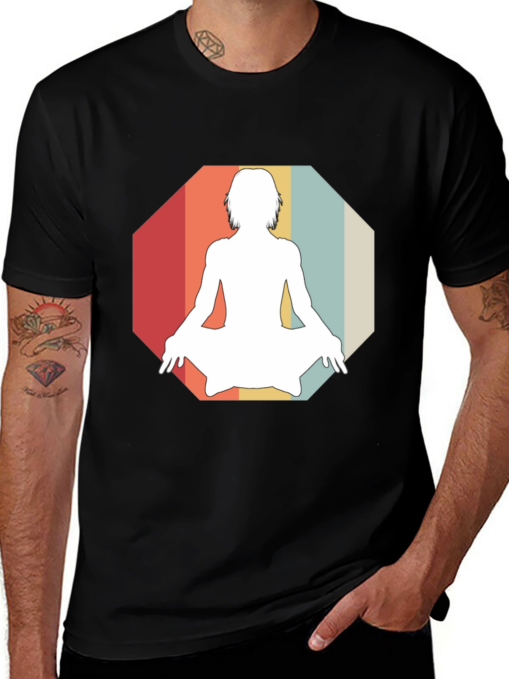 Retro Yoga Silhouette Graphic Tee
