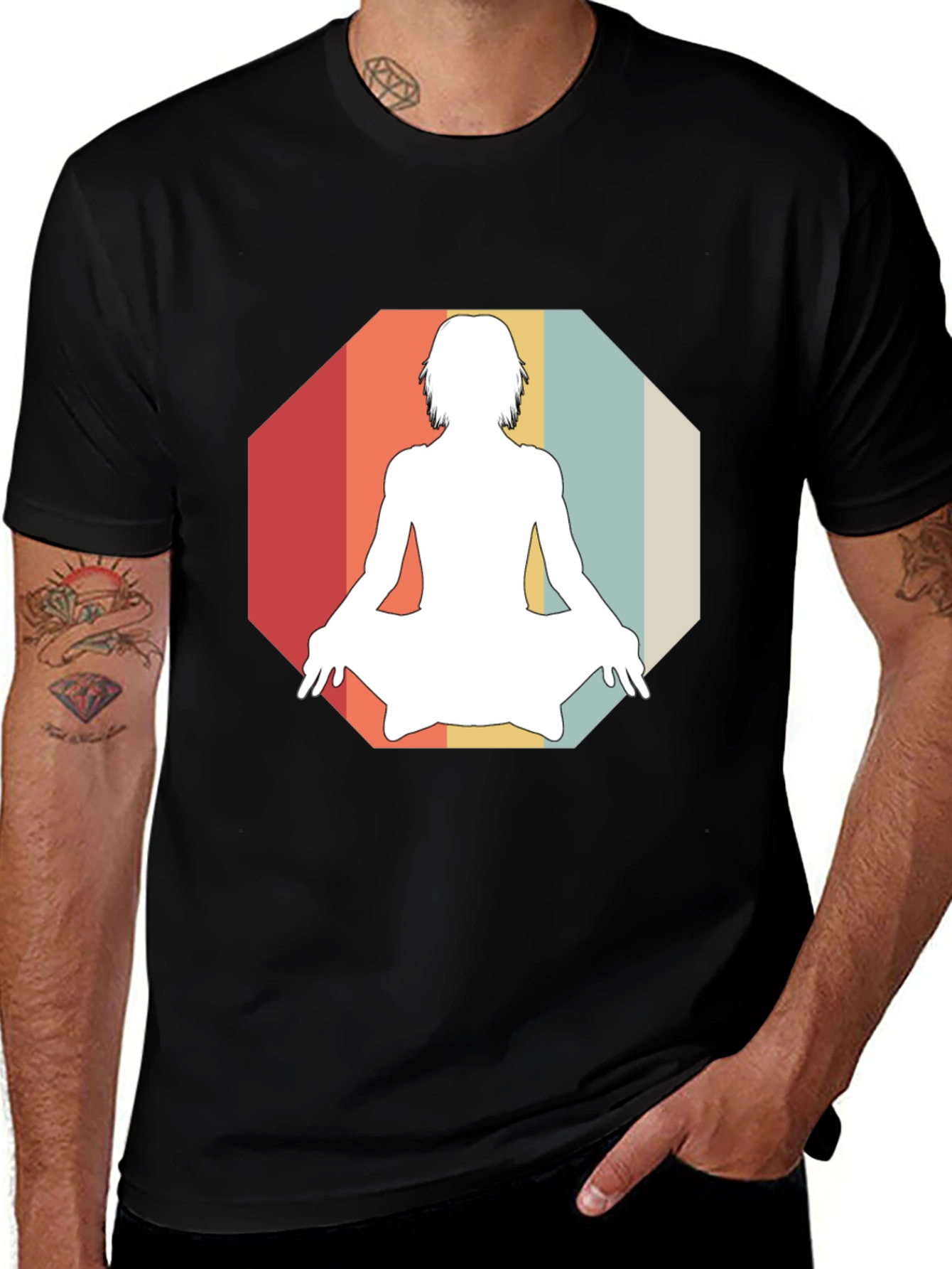 Retro Yoga Silhouette Graphic Tee