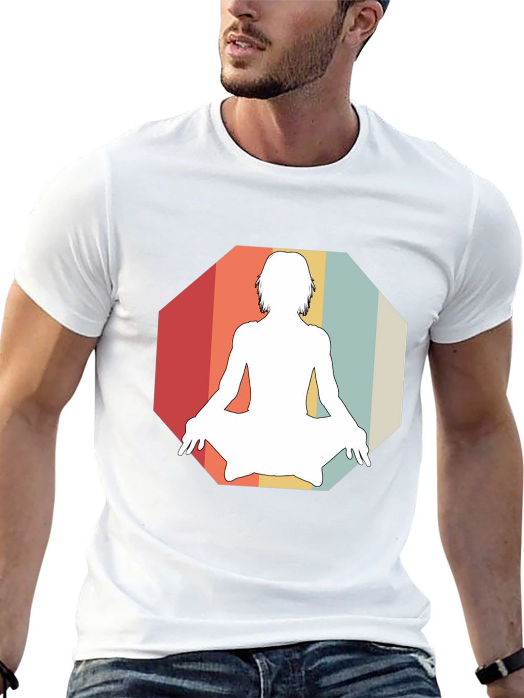 Retro Yoga Silhouette Graphic Tee