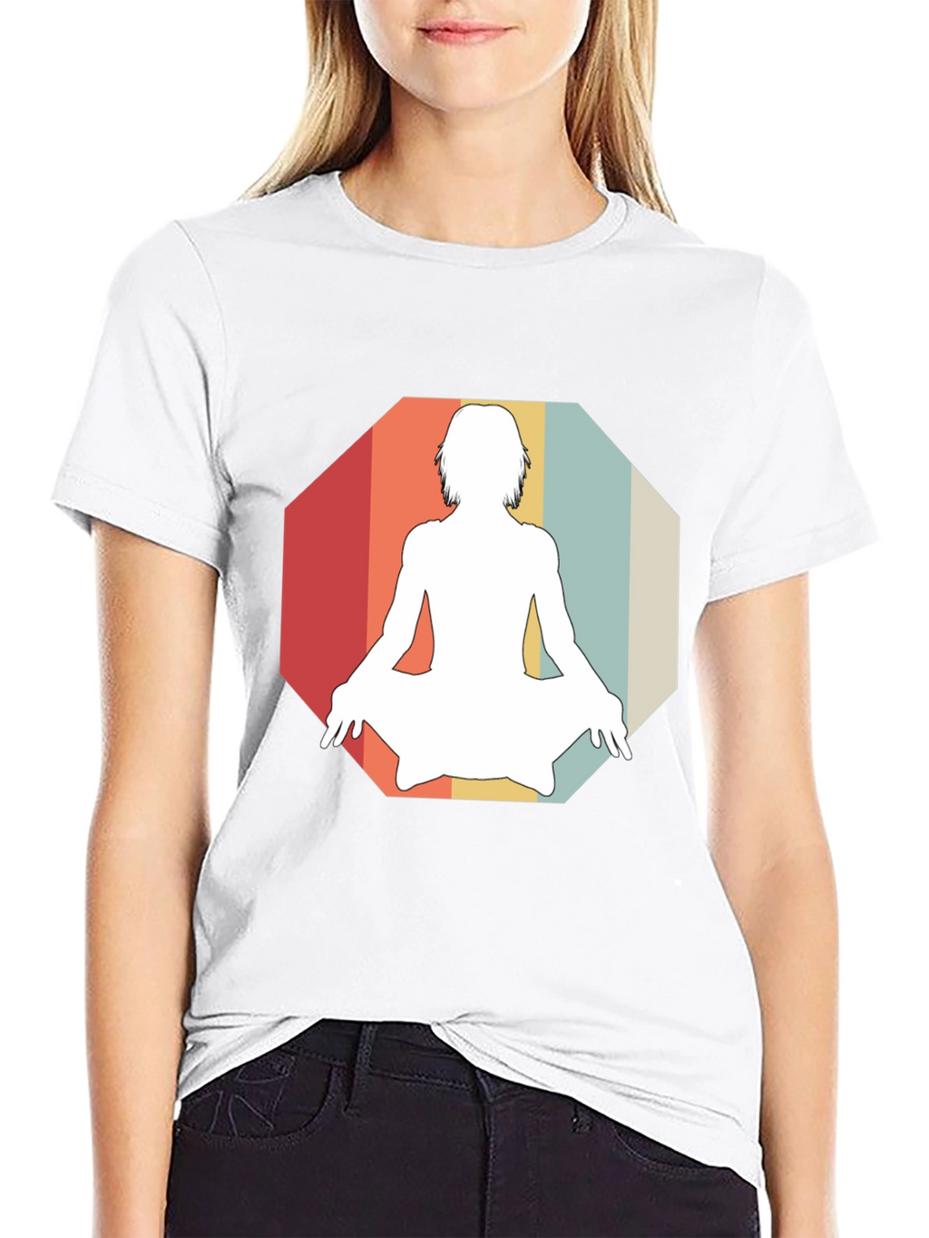 Retro Yoga Silhouette Graphic Tee