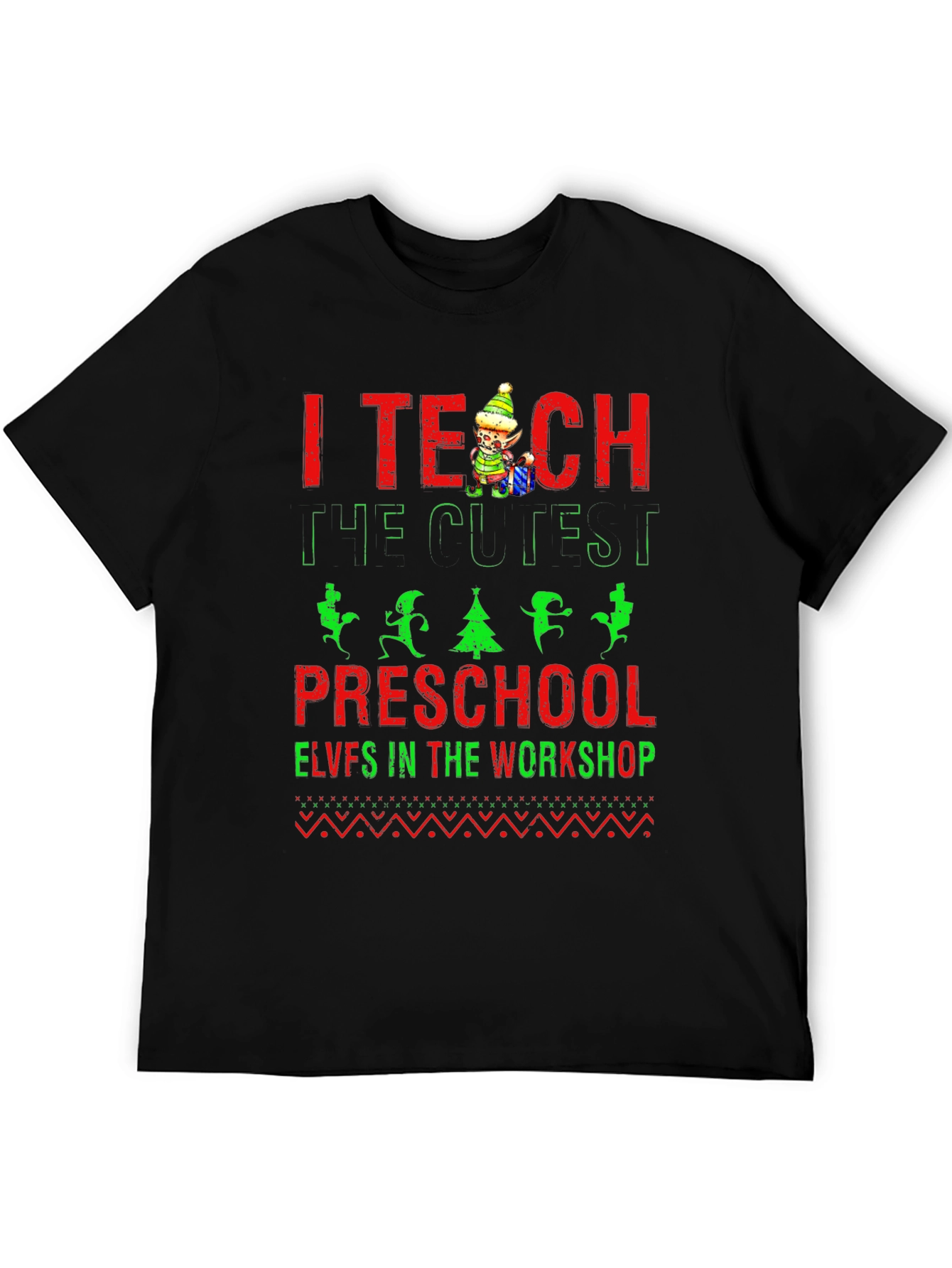 I Teach Preschool Elves in the Workshop Christmas T-Shirt