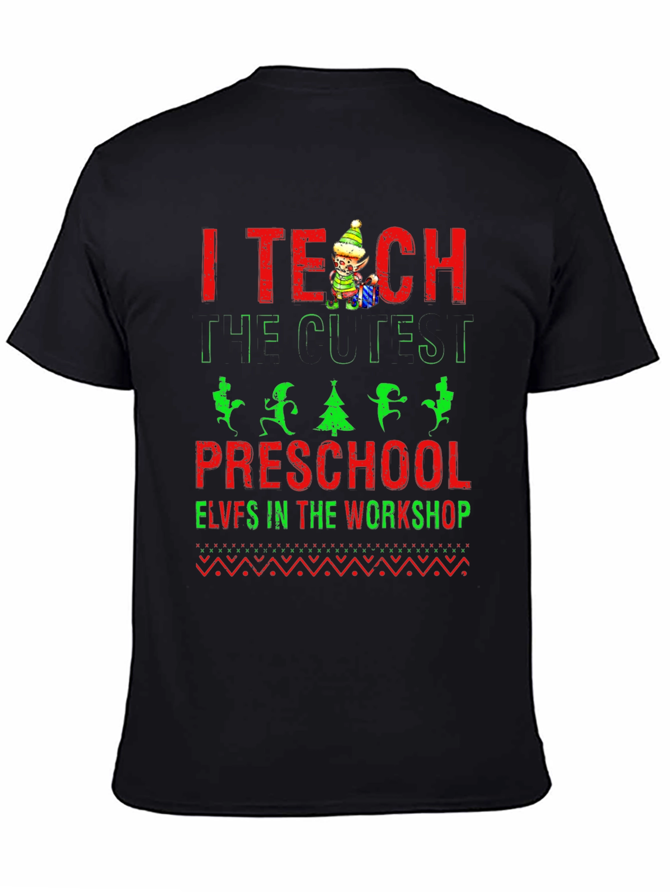 I Teach Preschool Elves in the Workshop Christmas T-Shirt
