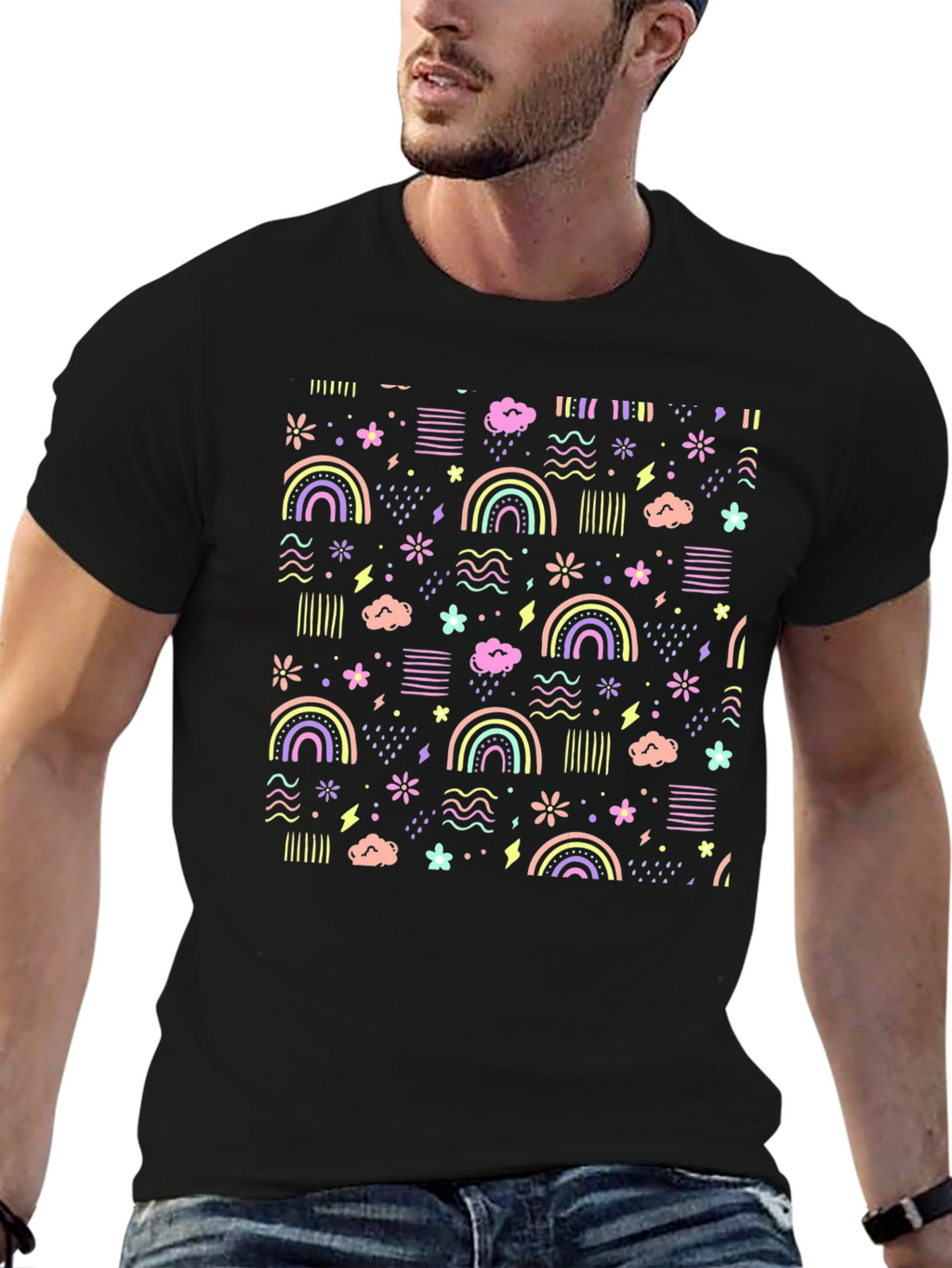 Rainbow Pastel Print Tee