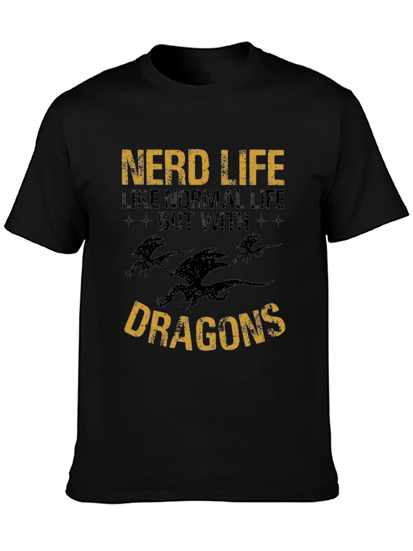 Nerd Life Dragon Graphic Tee - Mens Short Sleeve Shirt