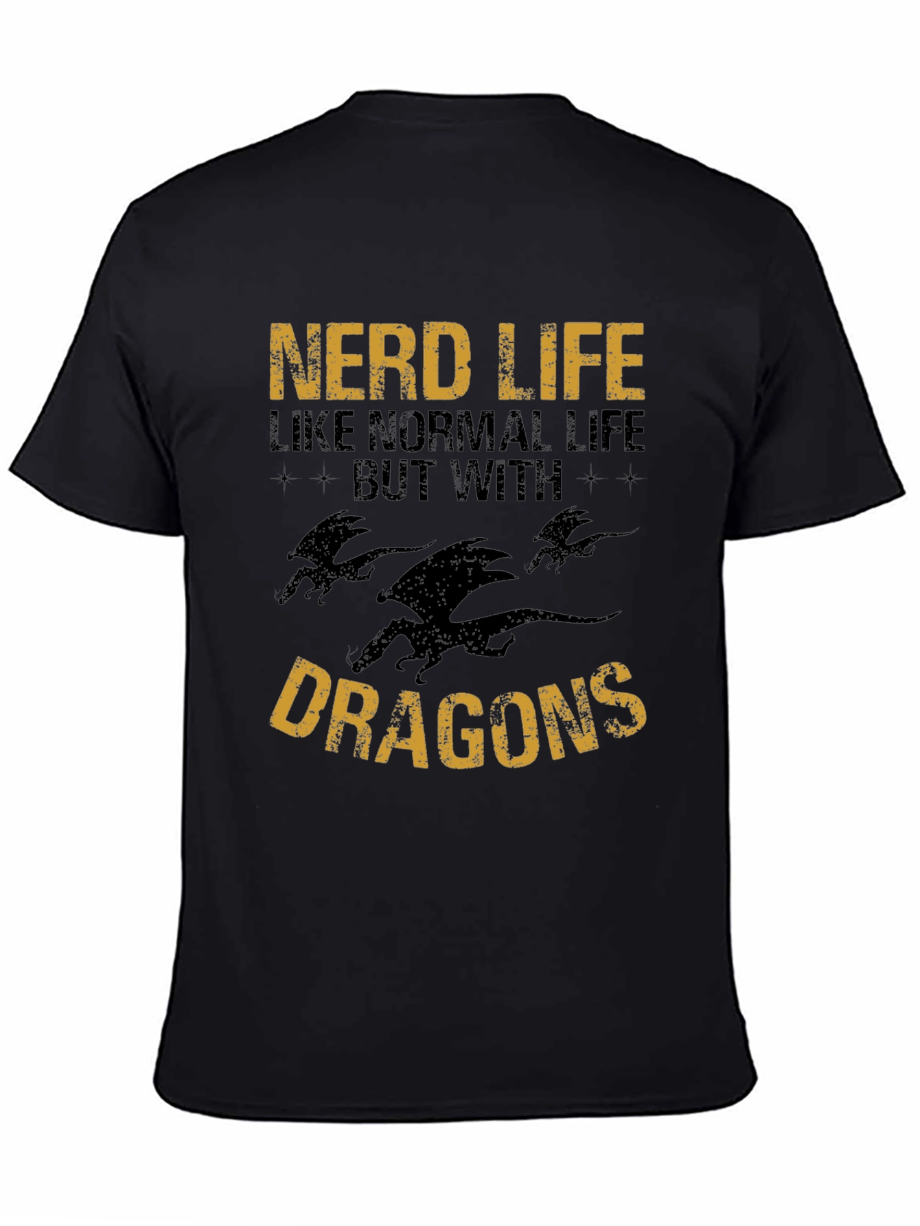 Nerd Life Dragon Graphic Tee - Mens Short Sleeve Shirt