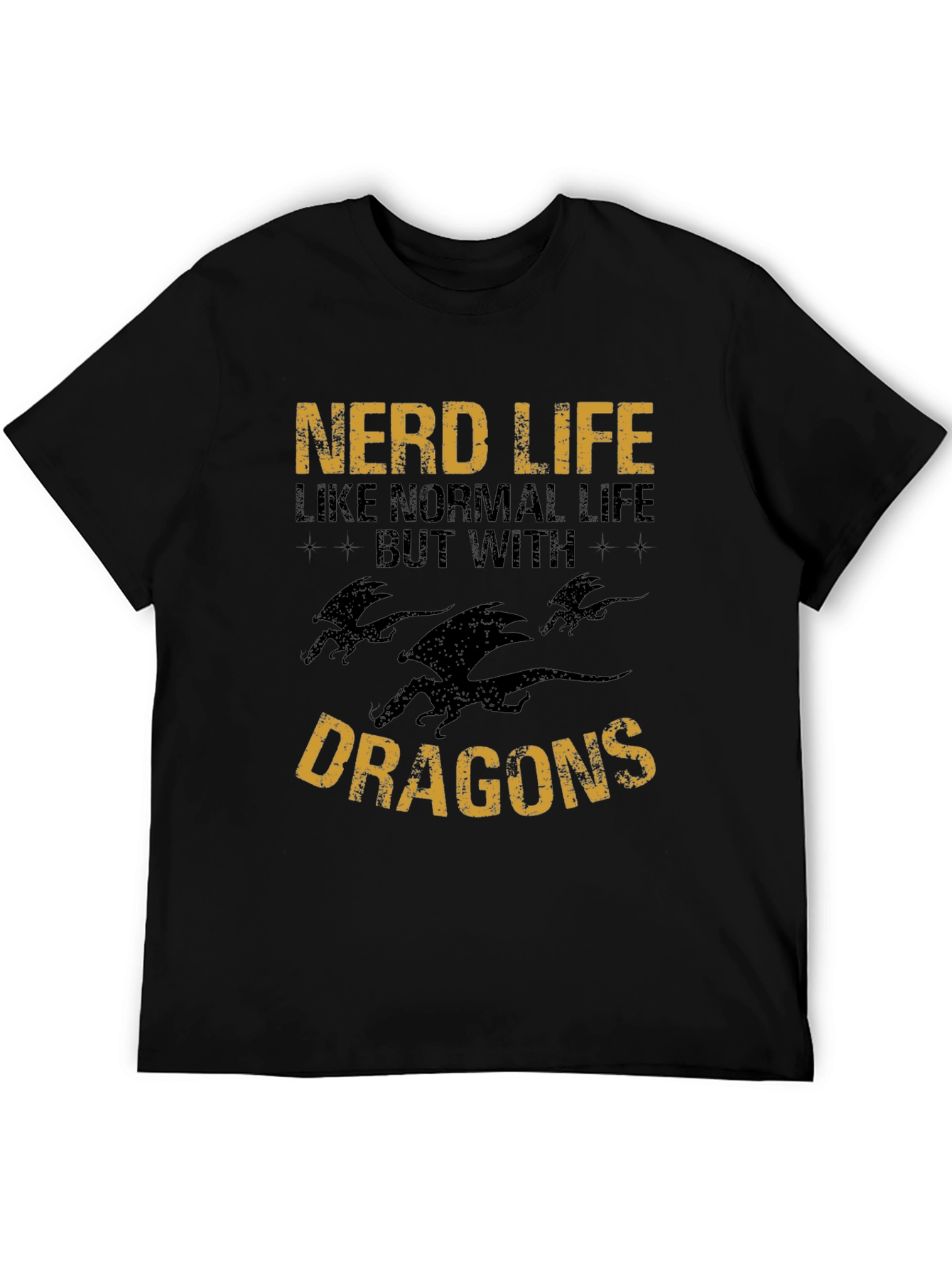 Nerd Life Dragon Graphic Tee - Mens Short Sleeve Shirt