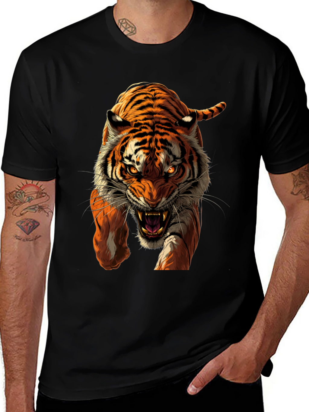 Tiger Graphic Black T-Shirt