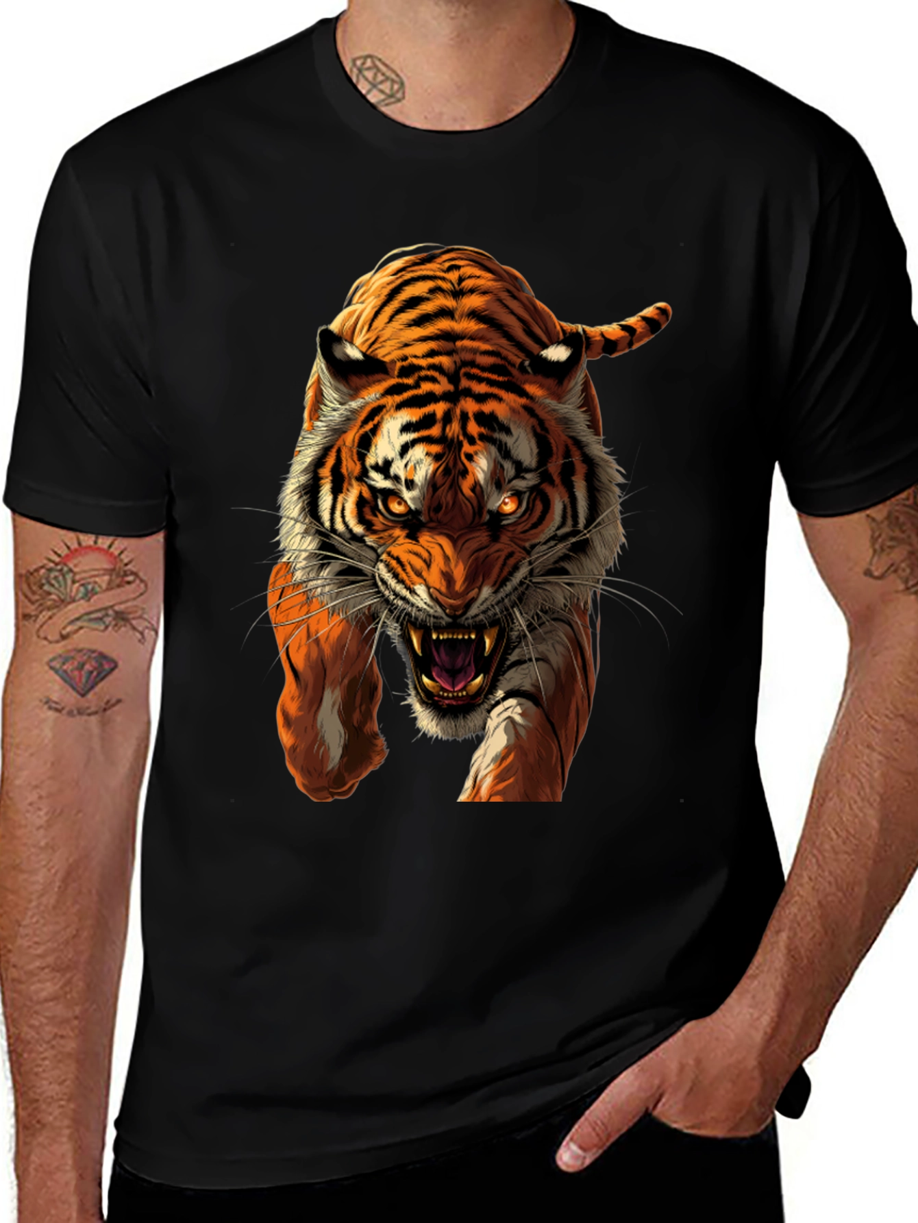 Tiger Graphic Black T-Shirt