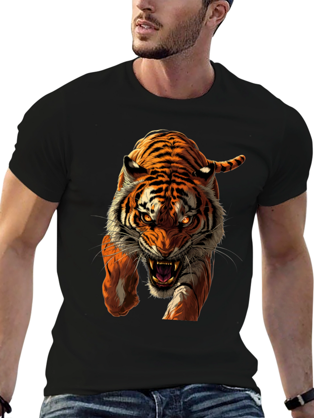 Tiger Graphic Black T-Shirt