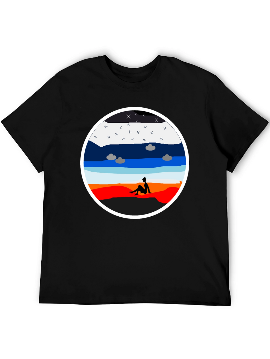 Sunset Silhouette Graphic Tee - Unisex Black T-Shirt