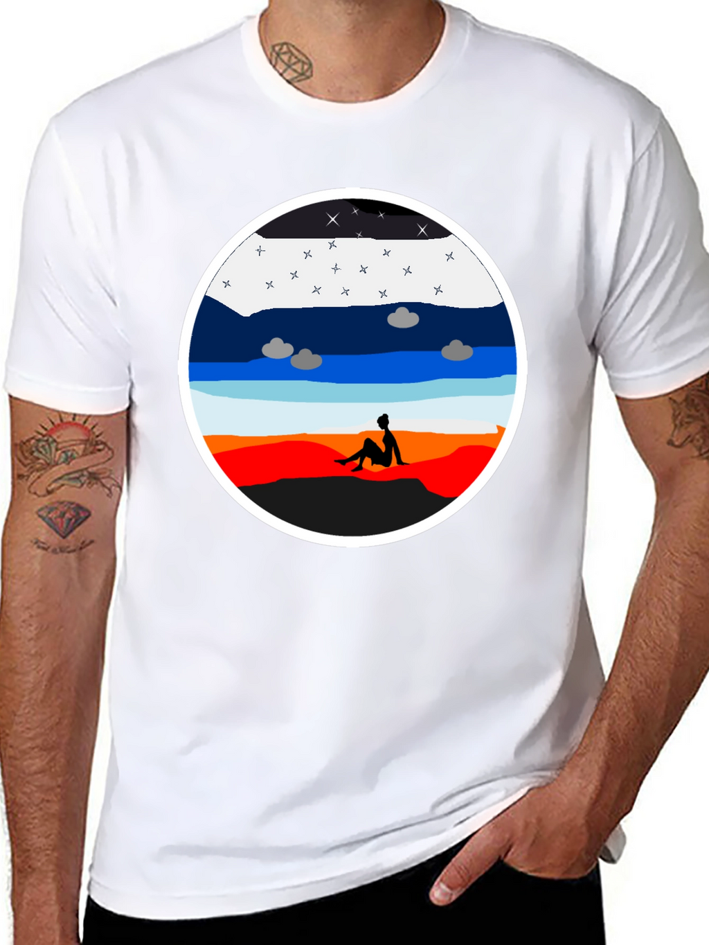 Sunset Silhouette Graphic Tee - Unisex Black T-Shirt