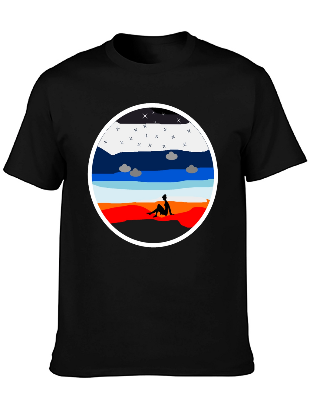 Sunset Silhouette Graphic Tee - Unisex Black T-Shirt