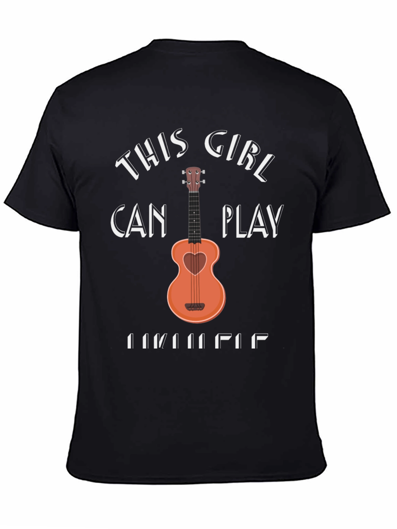 This Girl Can Play Ukulele Black T-Shirt