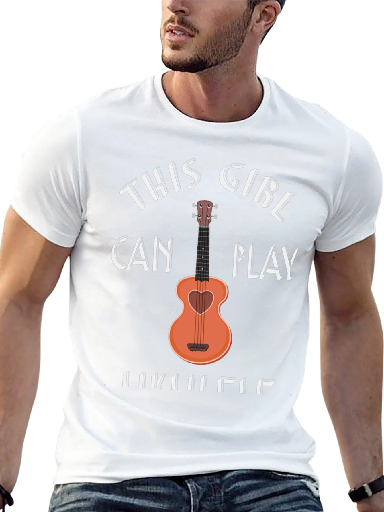 This Girl Can Play Ukulele Black T-Shirt