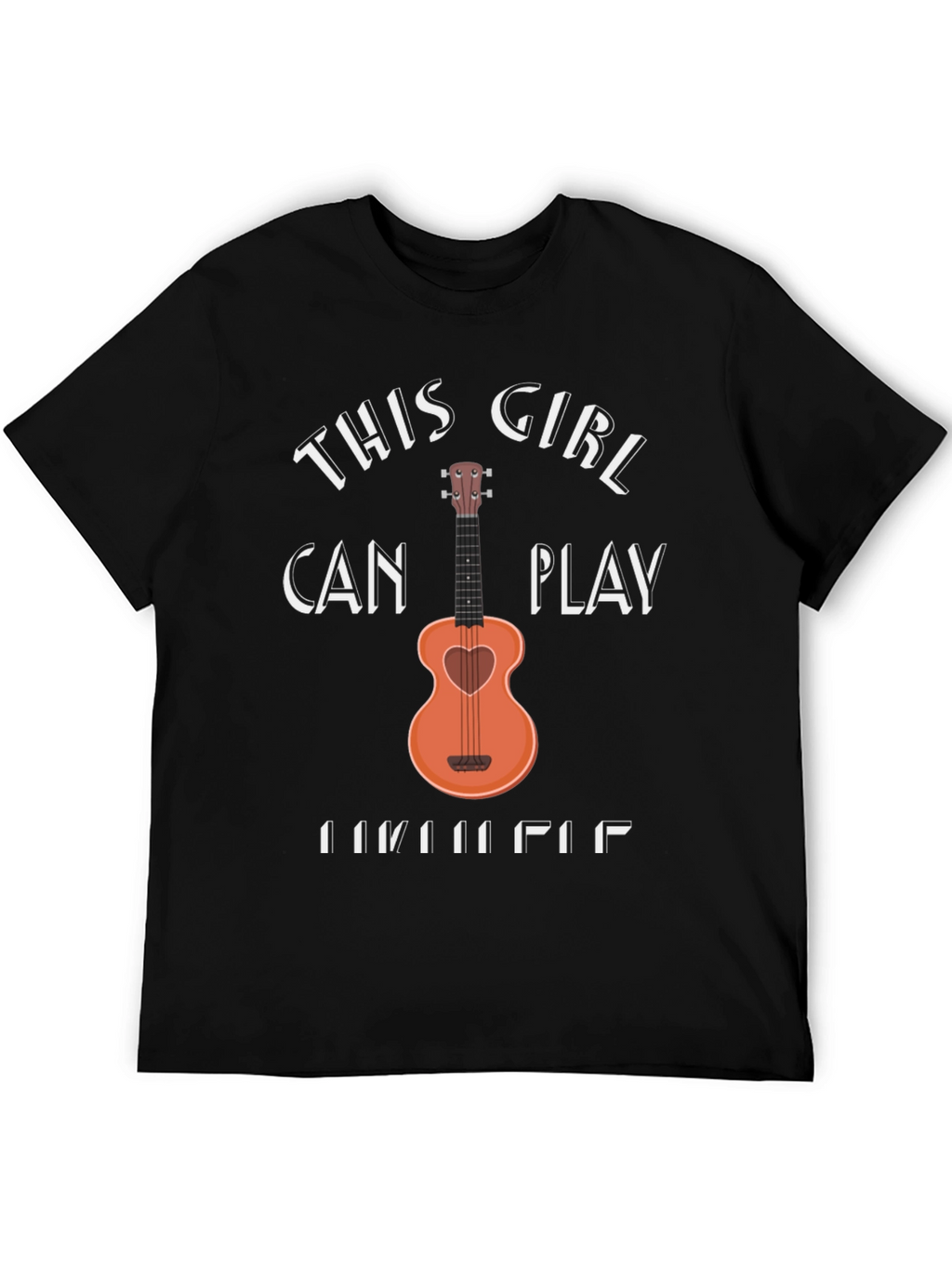 This Girl Can Play Ukulele Black T-Shirt