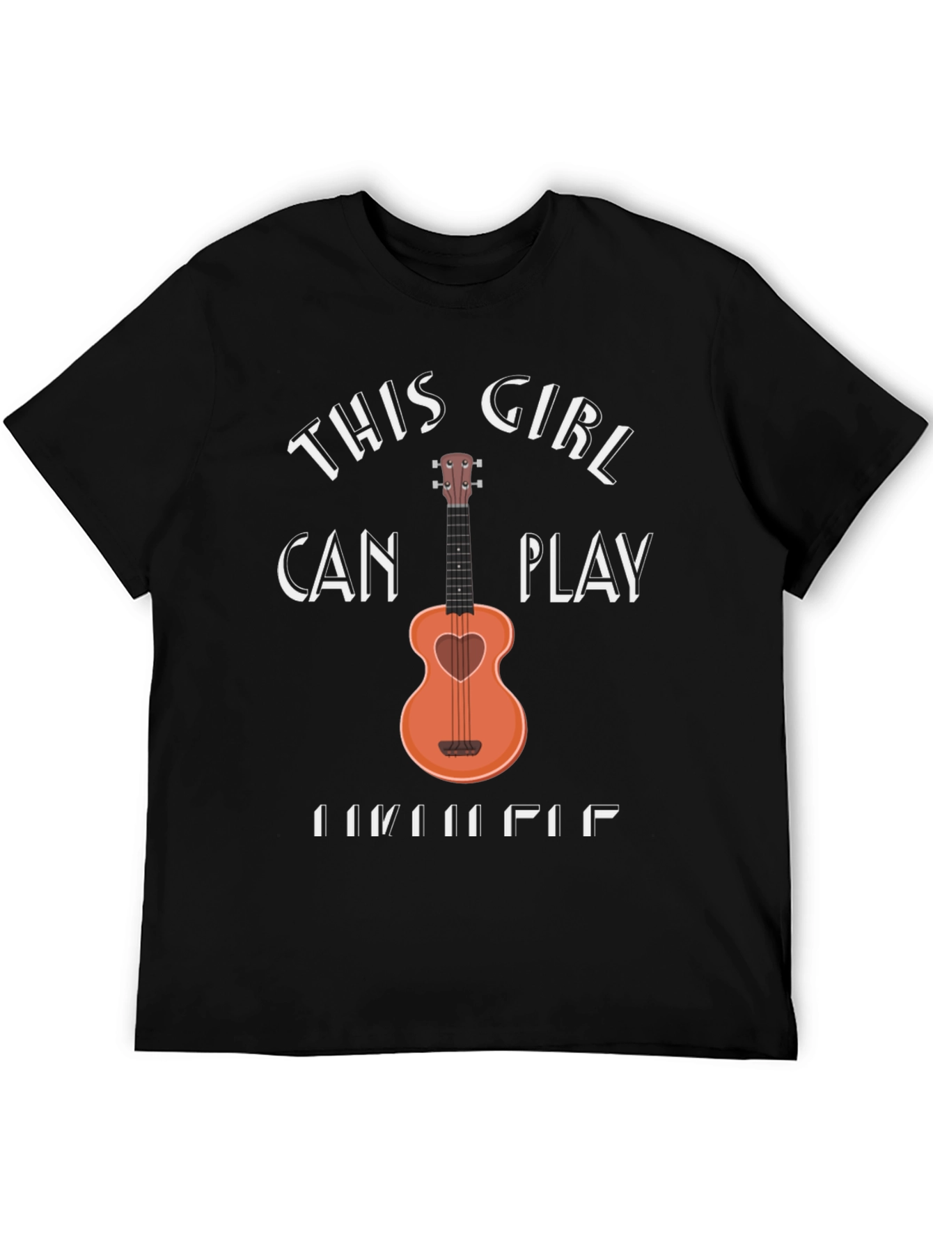 This Girl Can Play Ukulele Black T-Shirt
