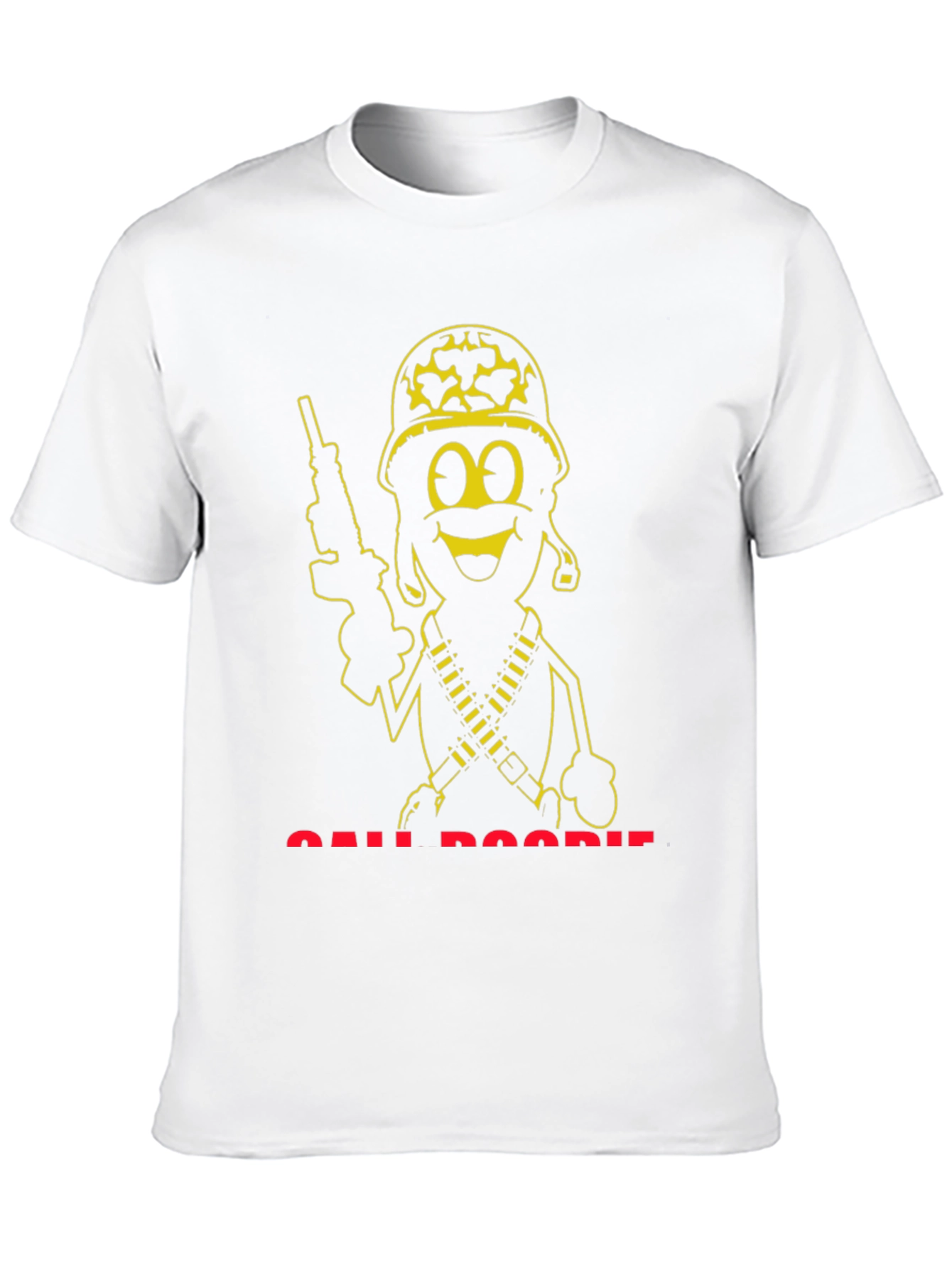 Cartoon Soldier Graphic Tee - Black T-Shirt