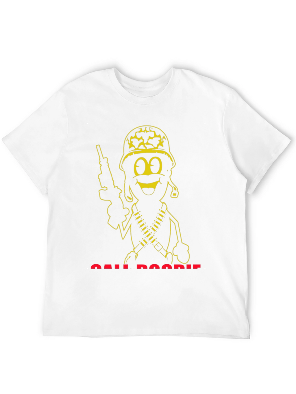 Cartoon Soldier Graphic Tee - Black T-Shirt