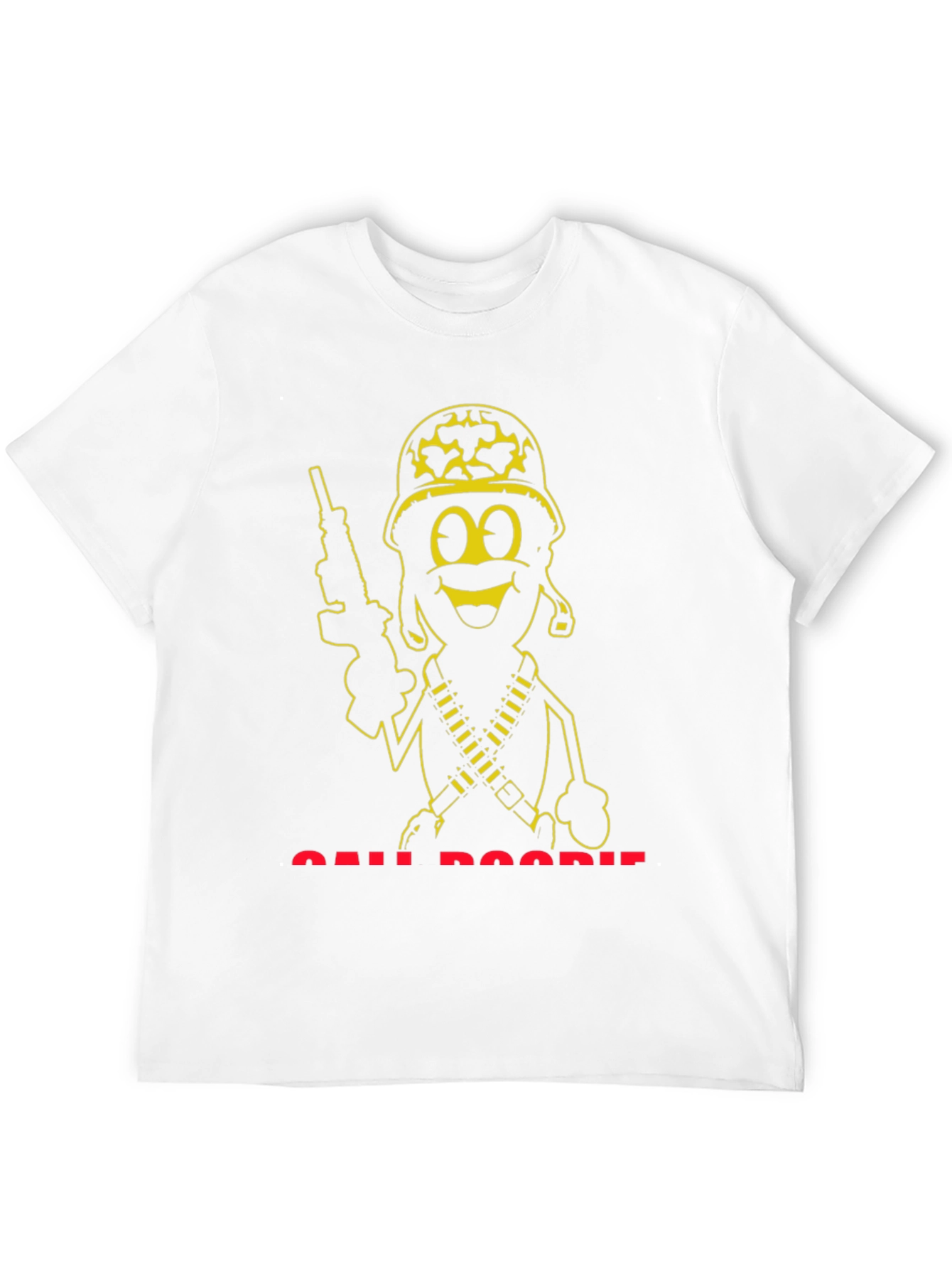 Cartoon Soldier Graphic Tee - Black T-Shirt