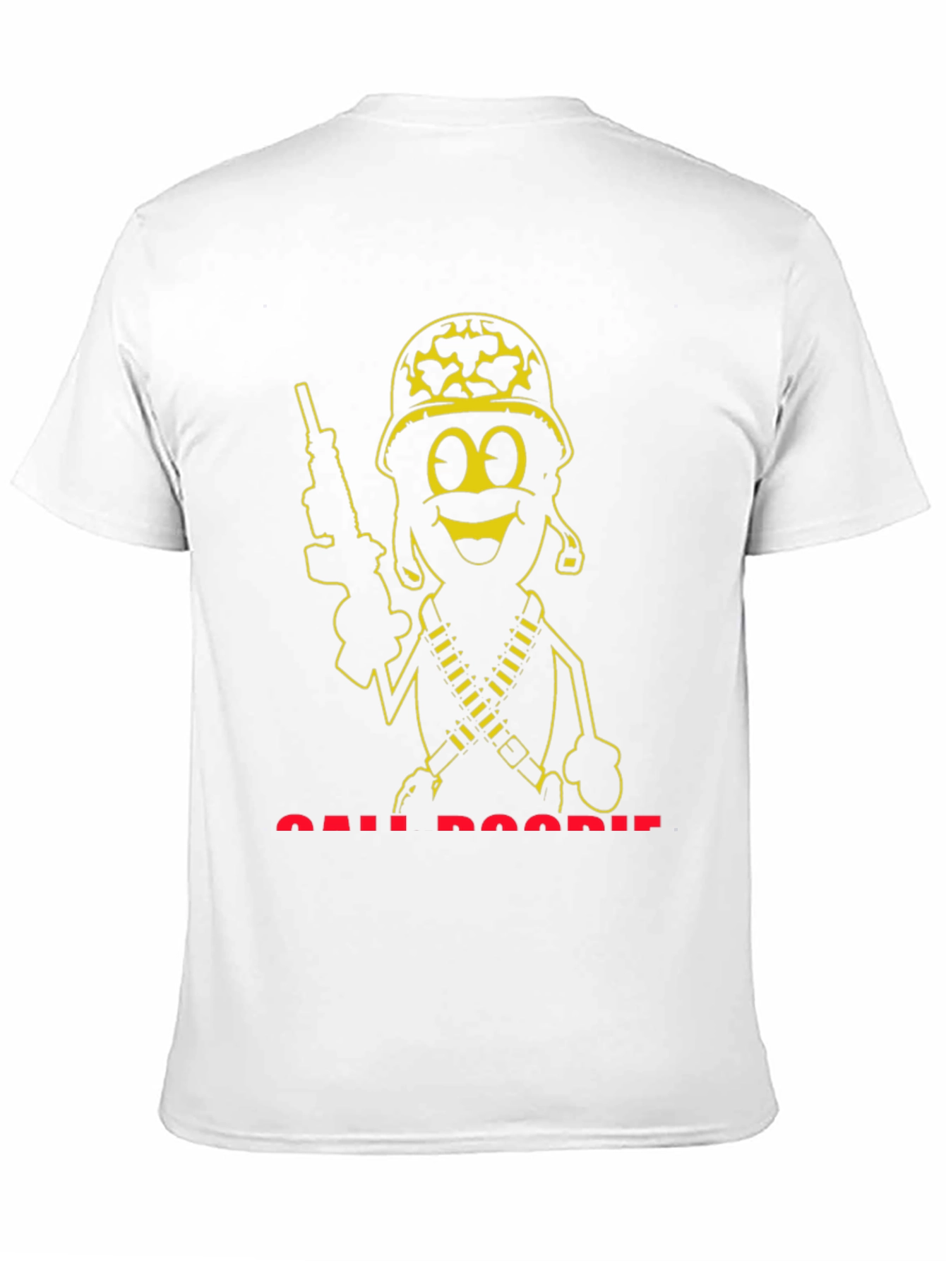 Cartoon Soldier Graphic Tee - Black T-Shirt