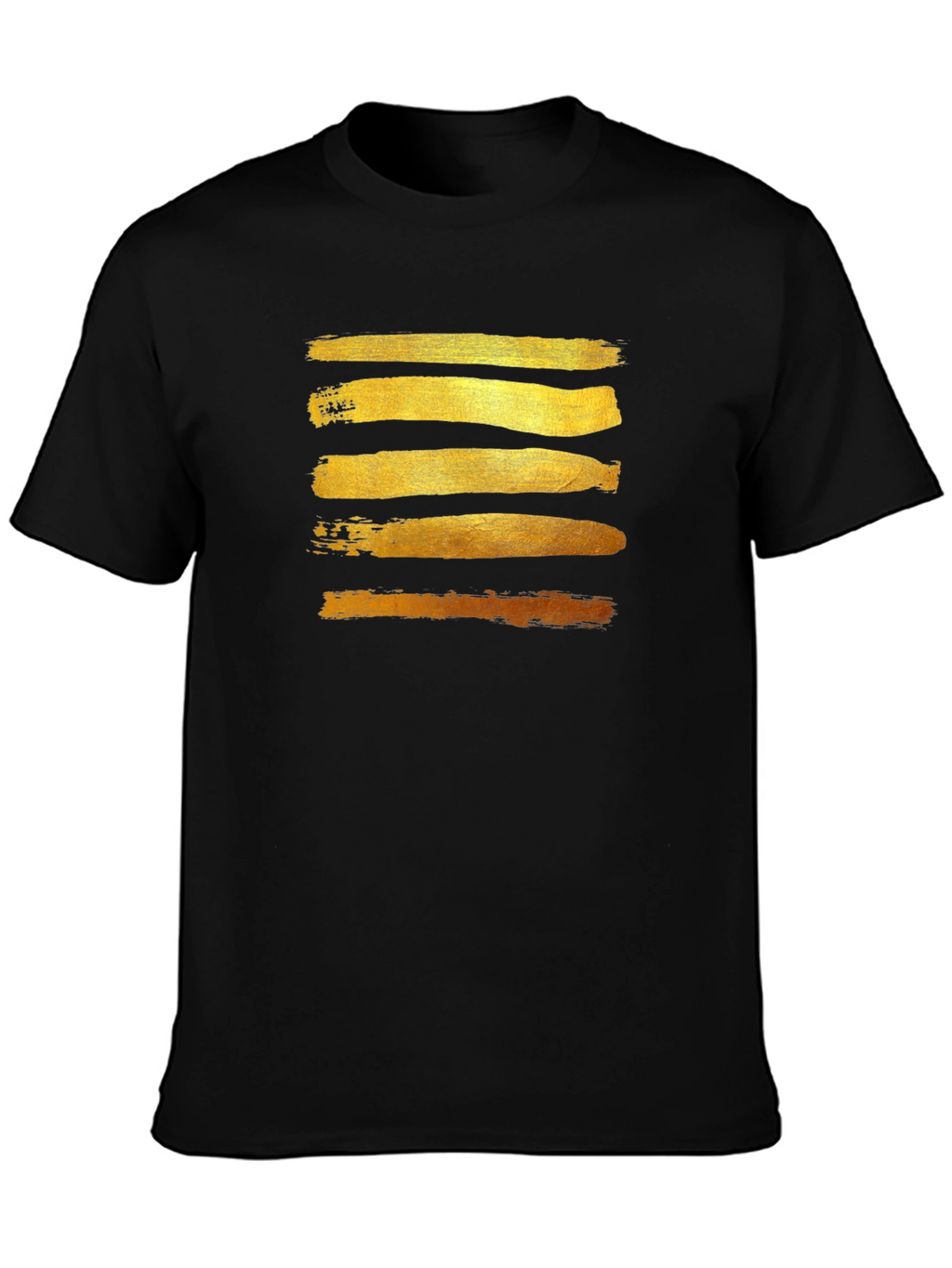 Gold Brushstroke Graphic Tee - Stylish Mens Black T-Shirt