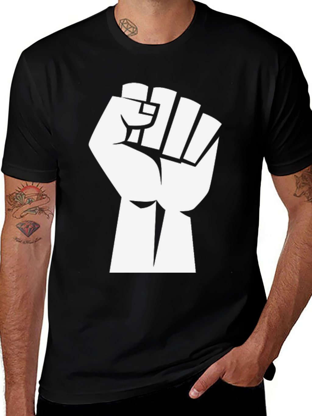 Empowered Fist Graphic T-Shirt - Black