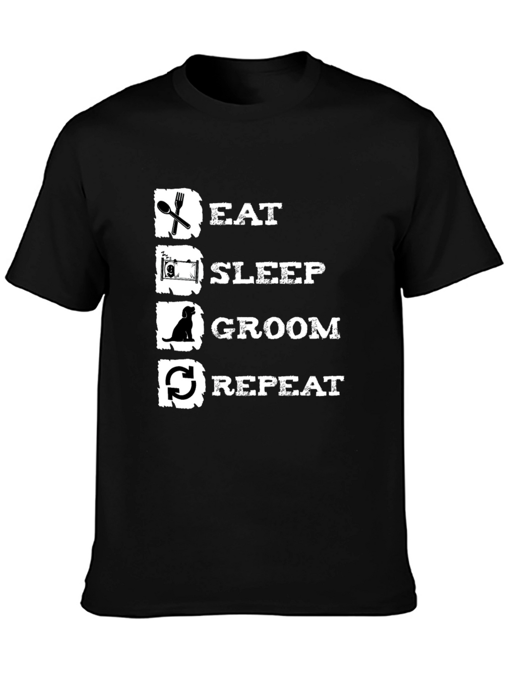 Eat Sleep Groom Repeat Black T-Shirt