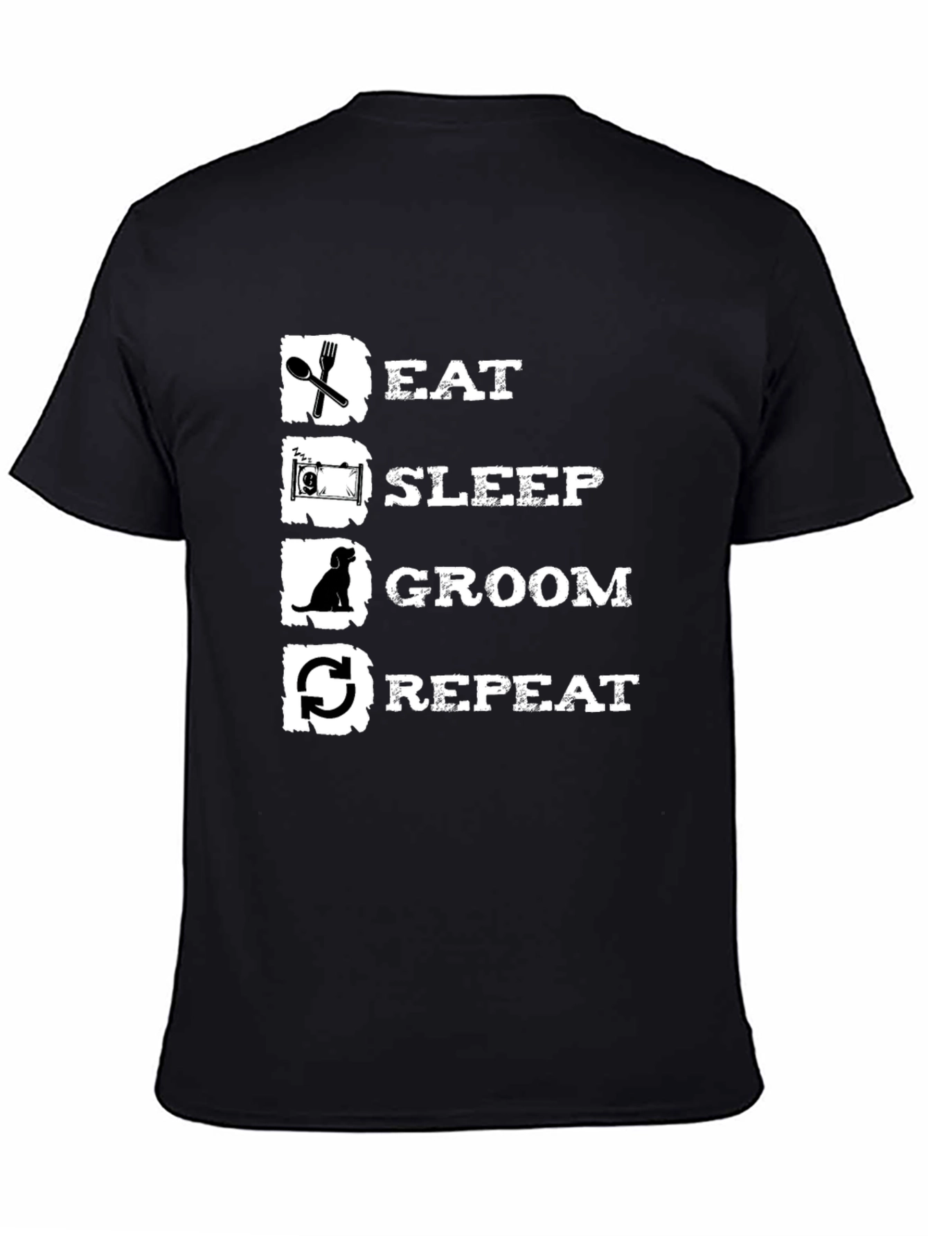 Eat Sleep Groom Repeat Black T-Shirt
