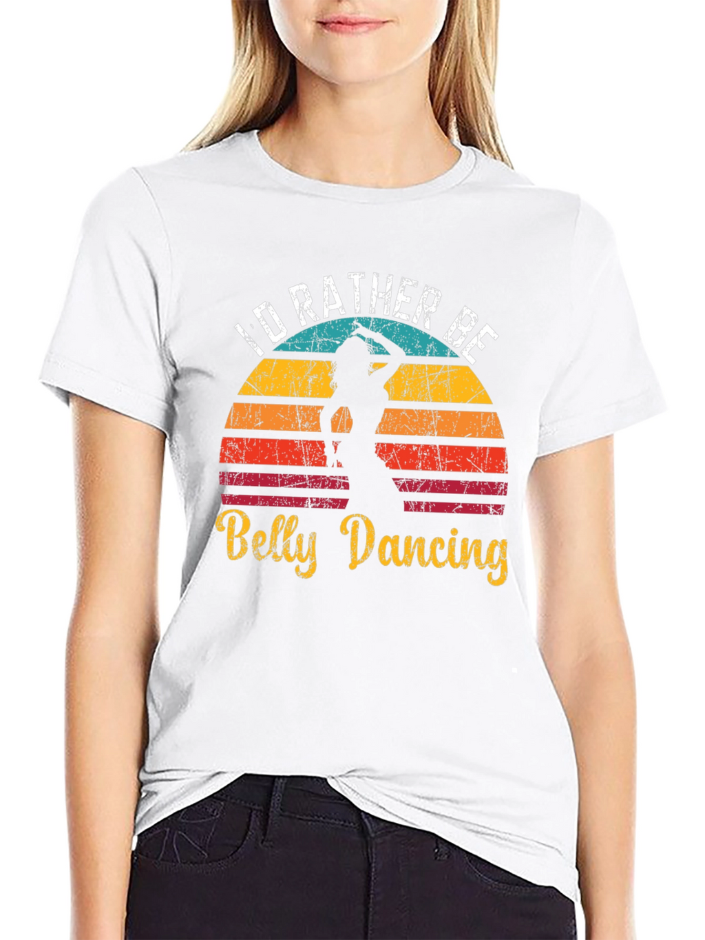 Id Rather Be Belly Dancing Retro T-Shirt