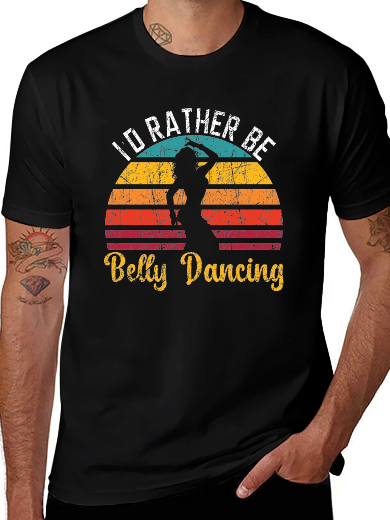 Id Rather Be Belly Dancing Retro T-Shirt