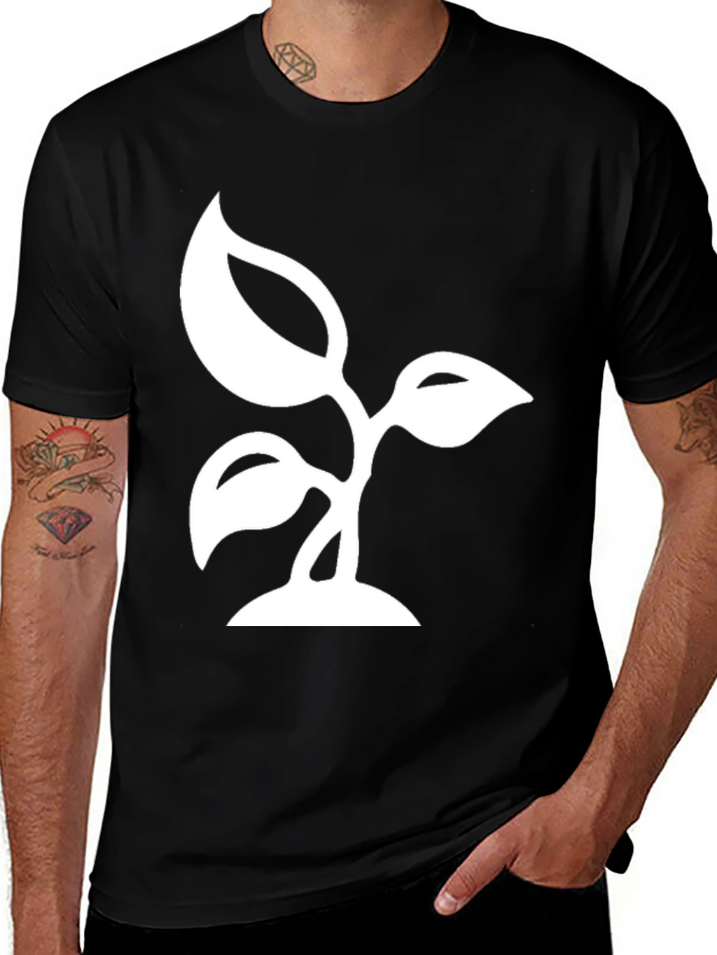 Nature Sprout Black T-Shirt