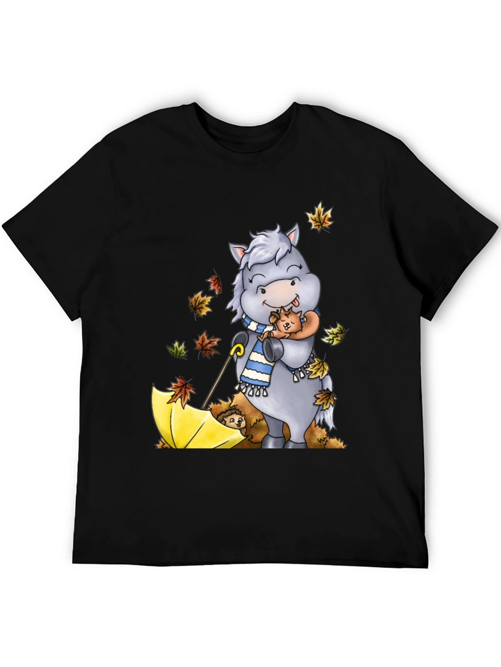 Cute Horse & Hedgehog Fall T-Shirt
