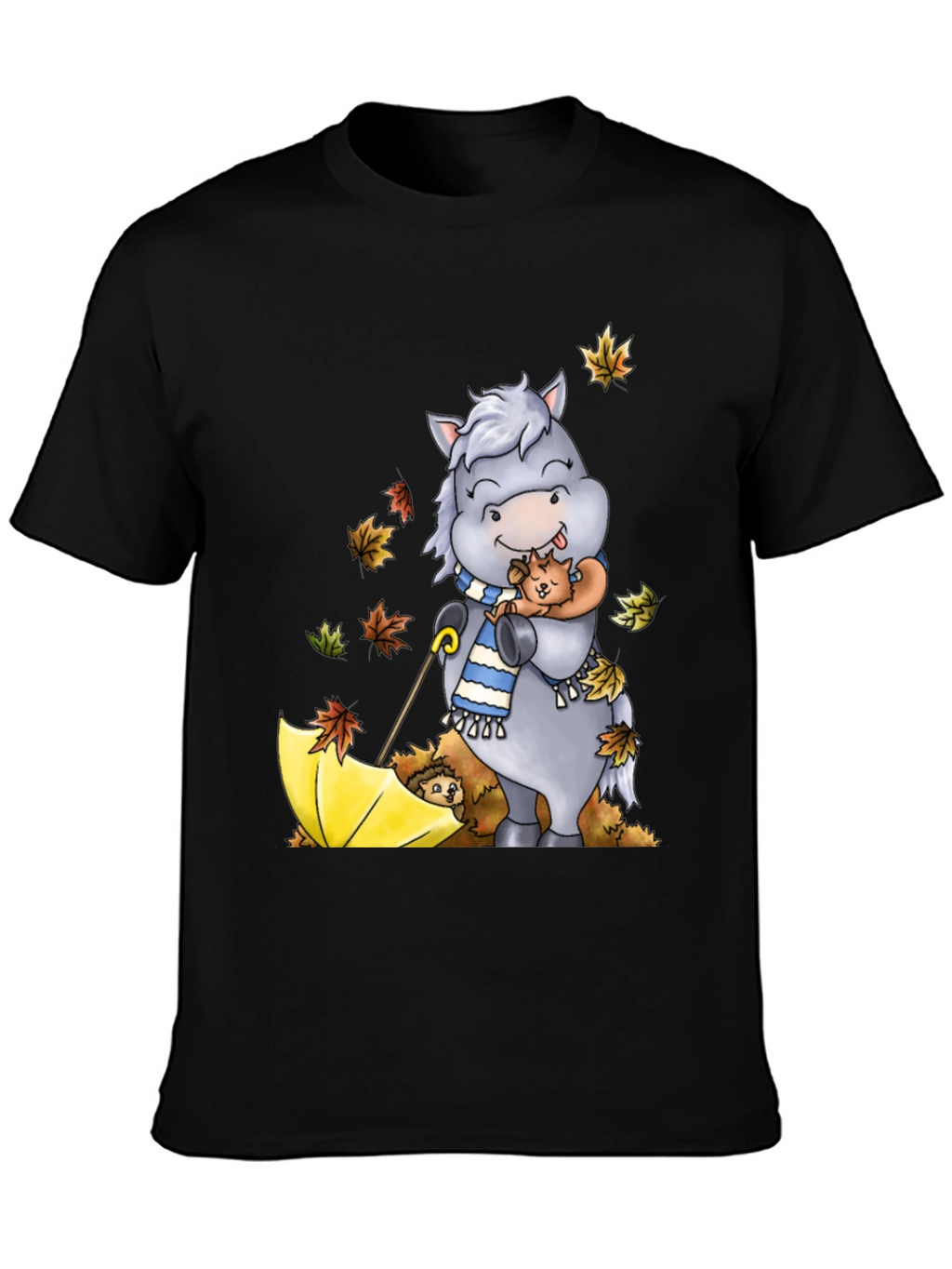 Cute Horse & Hedgehog Fall T-Shirt
